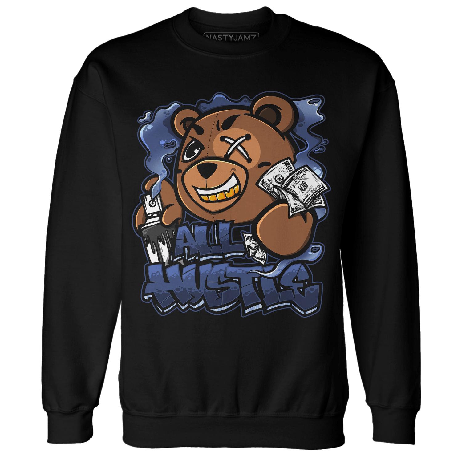 Midnight Navy 5s Sweatshirt Match BER Hustle All Day - NastyJamz