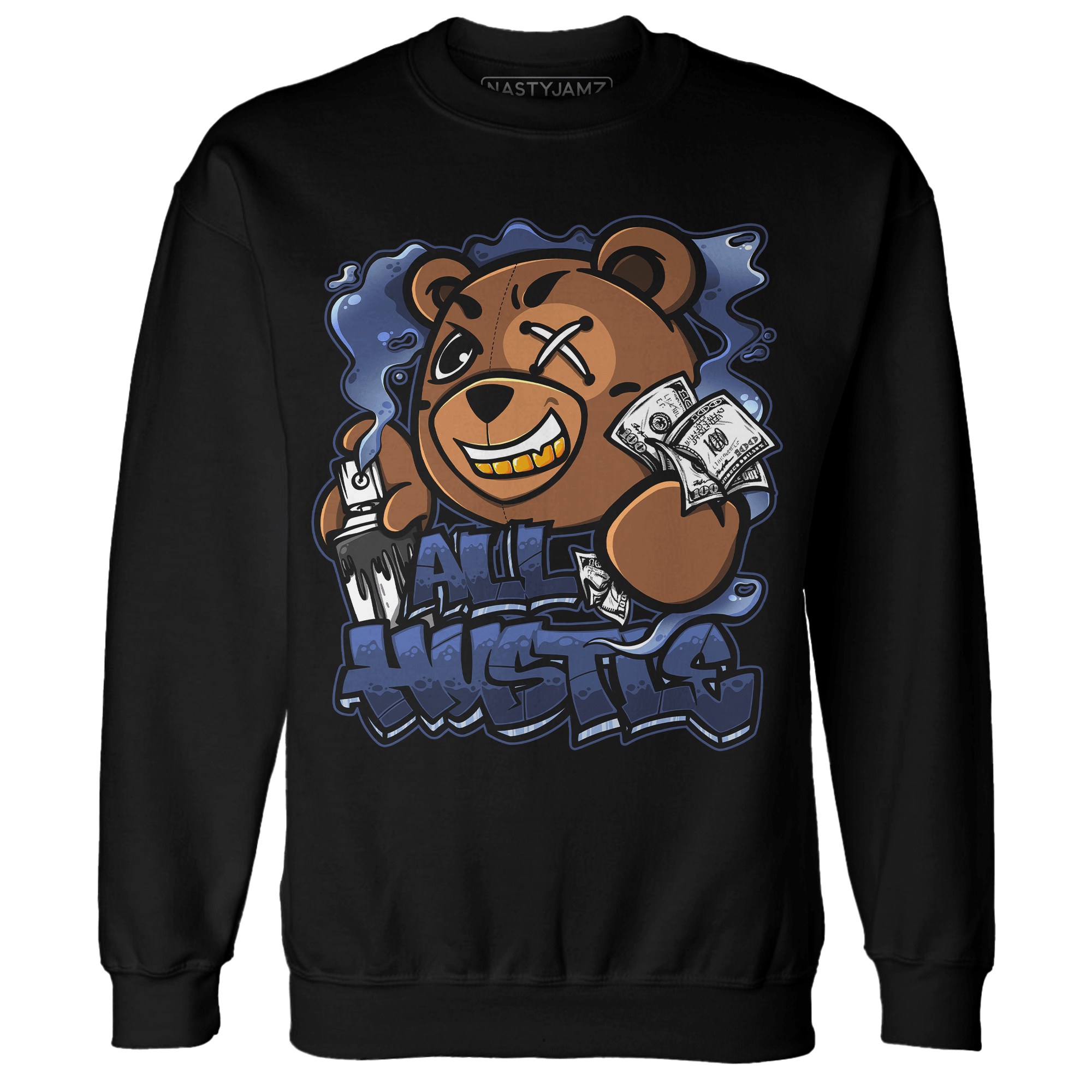 Midnight Navy 5s Sweatshirt Match BER Hustle All Day - NastyJamz