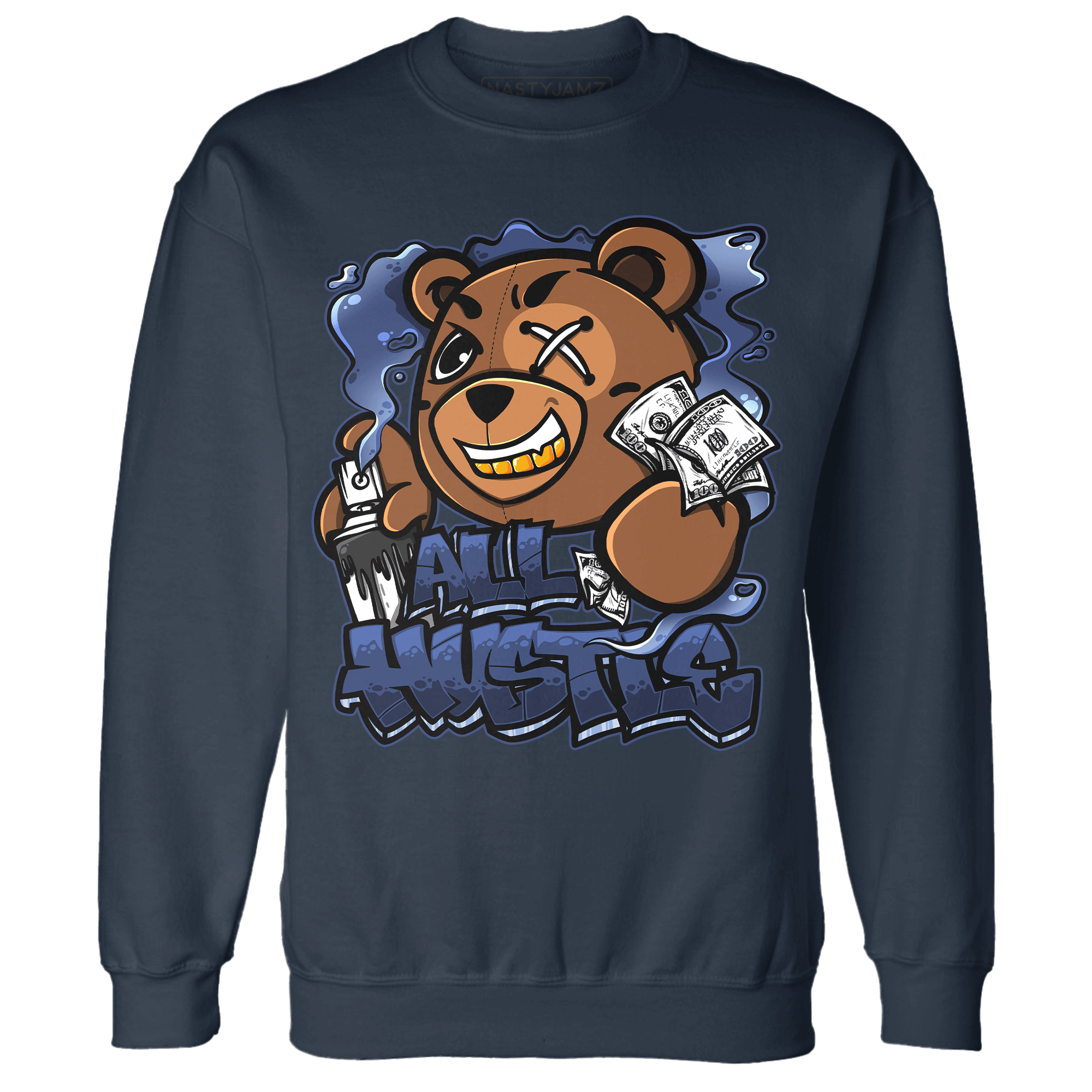 Midnight Navy 5s Sweatshirt Match BER Hustle All Day - NastyJamz