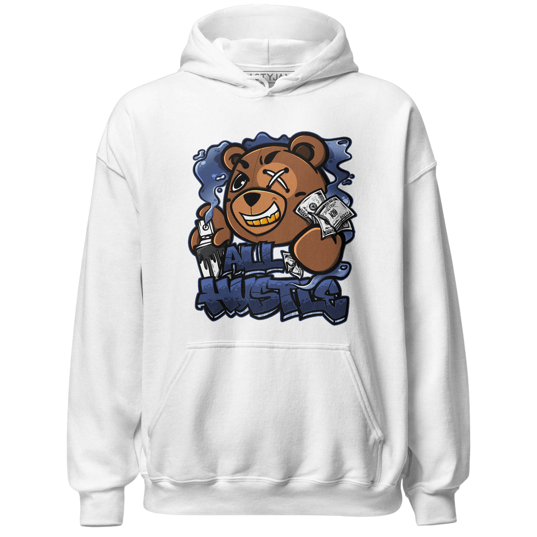 Midnight Navy 5s Hoodie Match BER Hustle All Day - NastyJamz