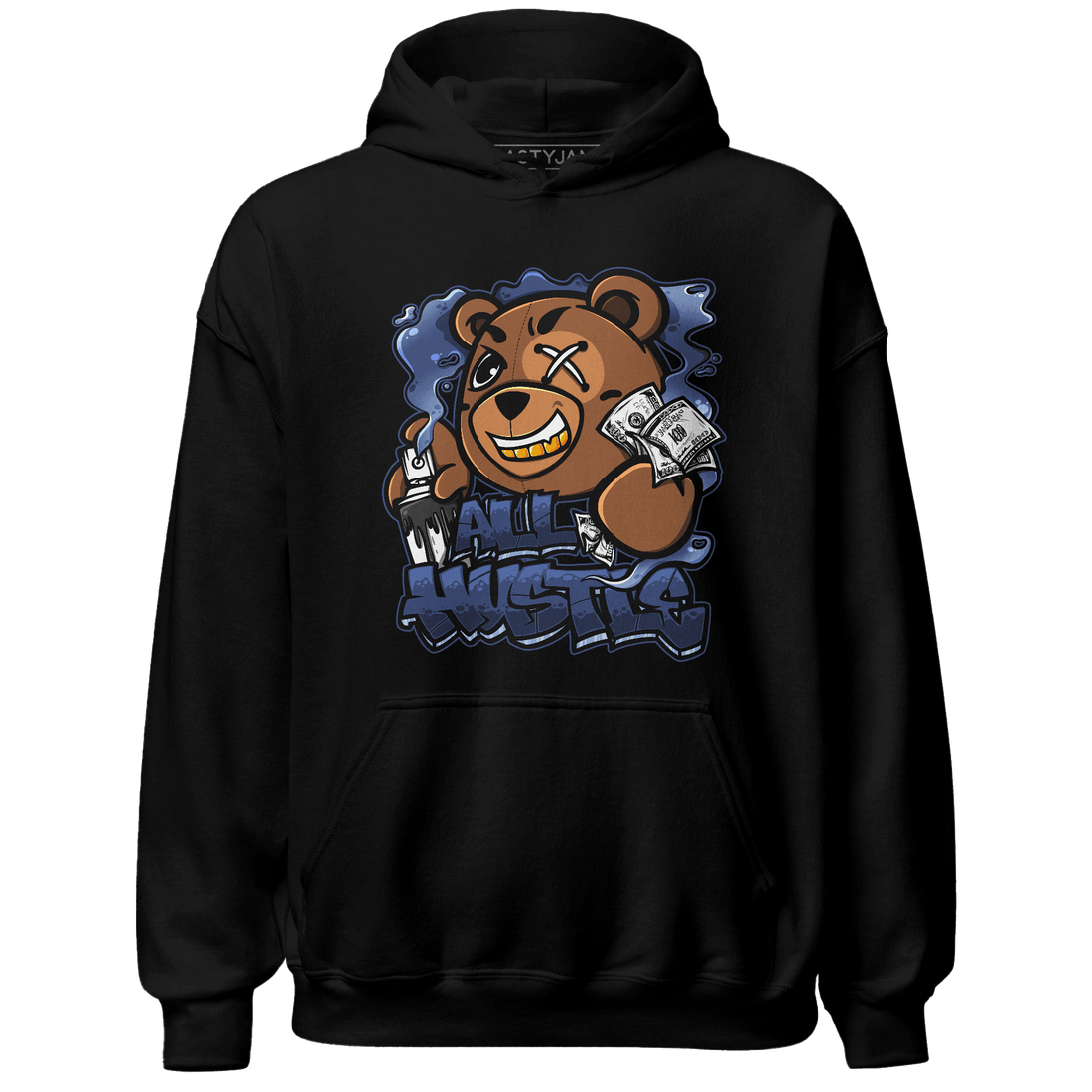 Midnight Navy 5s Hoodie Match BER Hustle All Day - NastyJamz