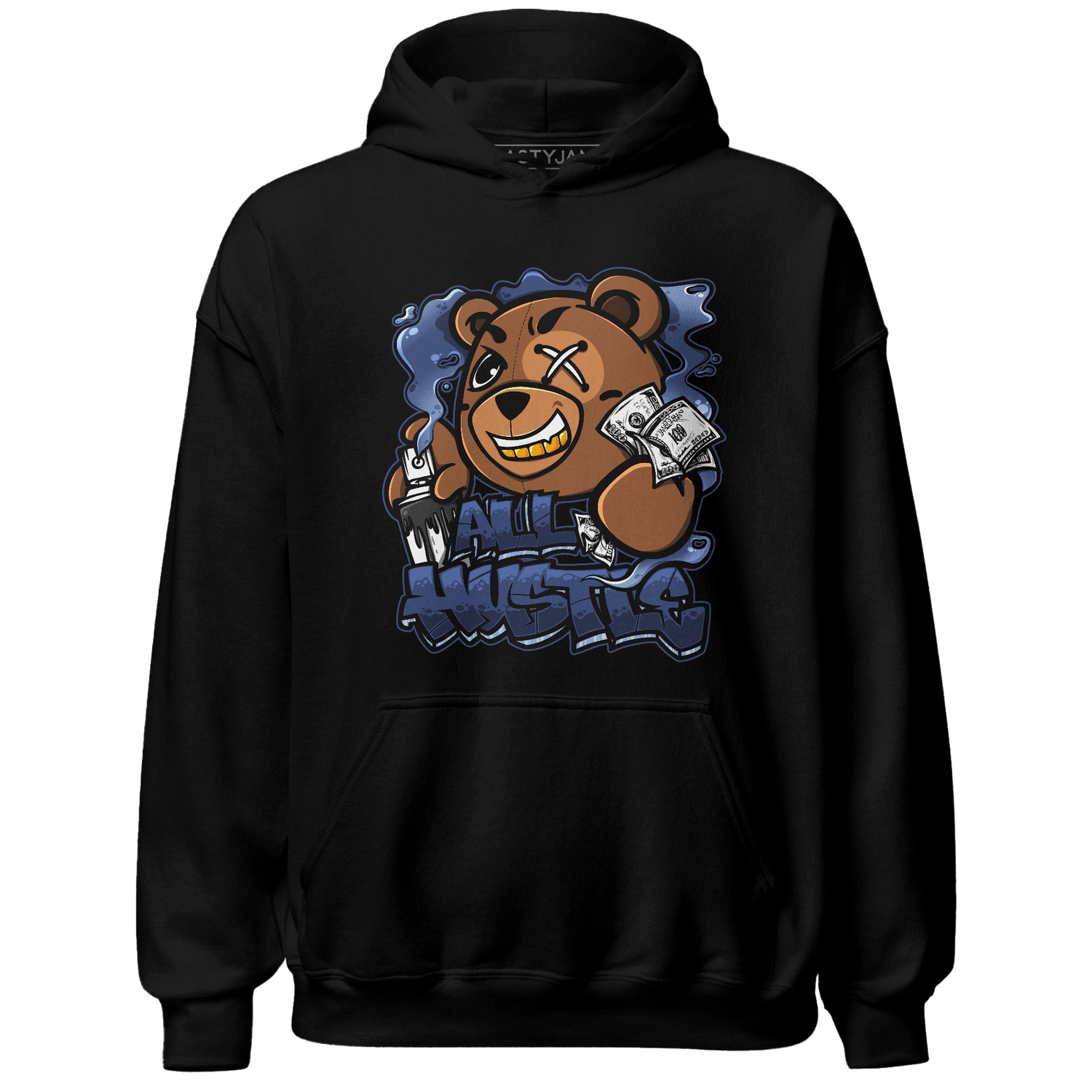 Midnight Navy 5s Hoodie Match BER Hustle All Day - NastyJamz