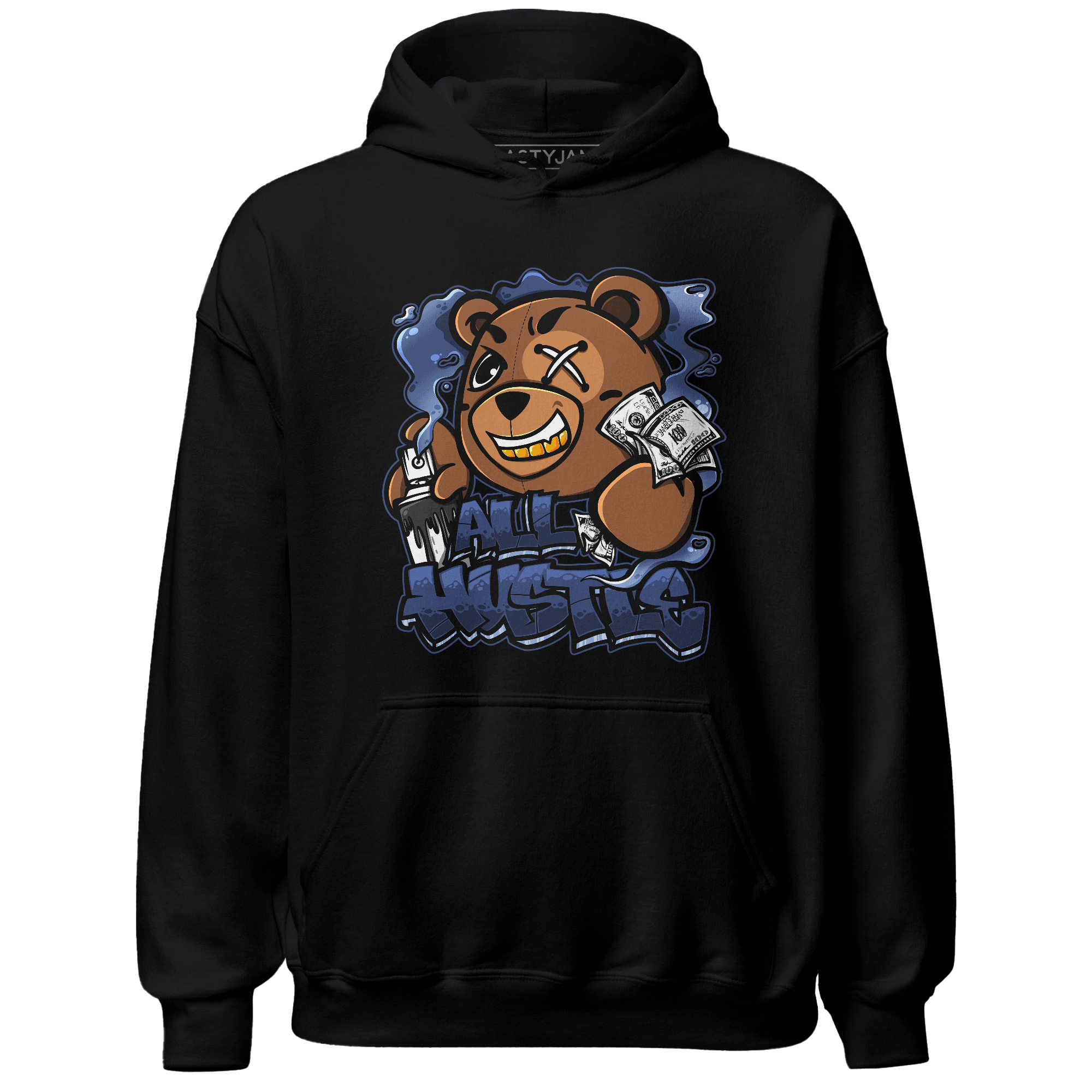 Midnight Navy 5s Hoodie Match BER Hustle All Day - NastyJamz