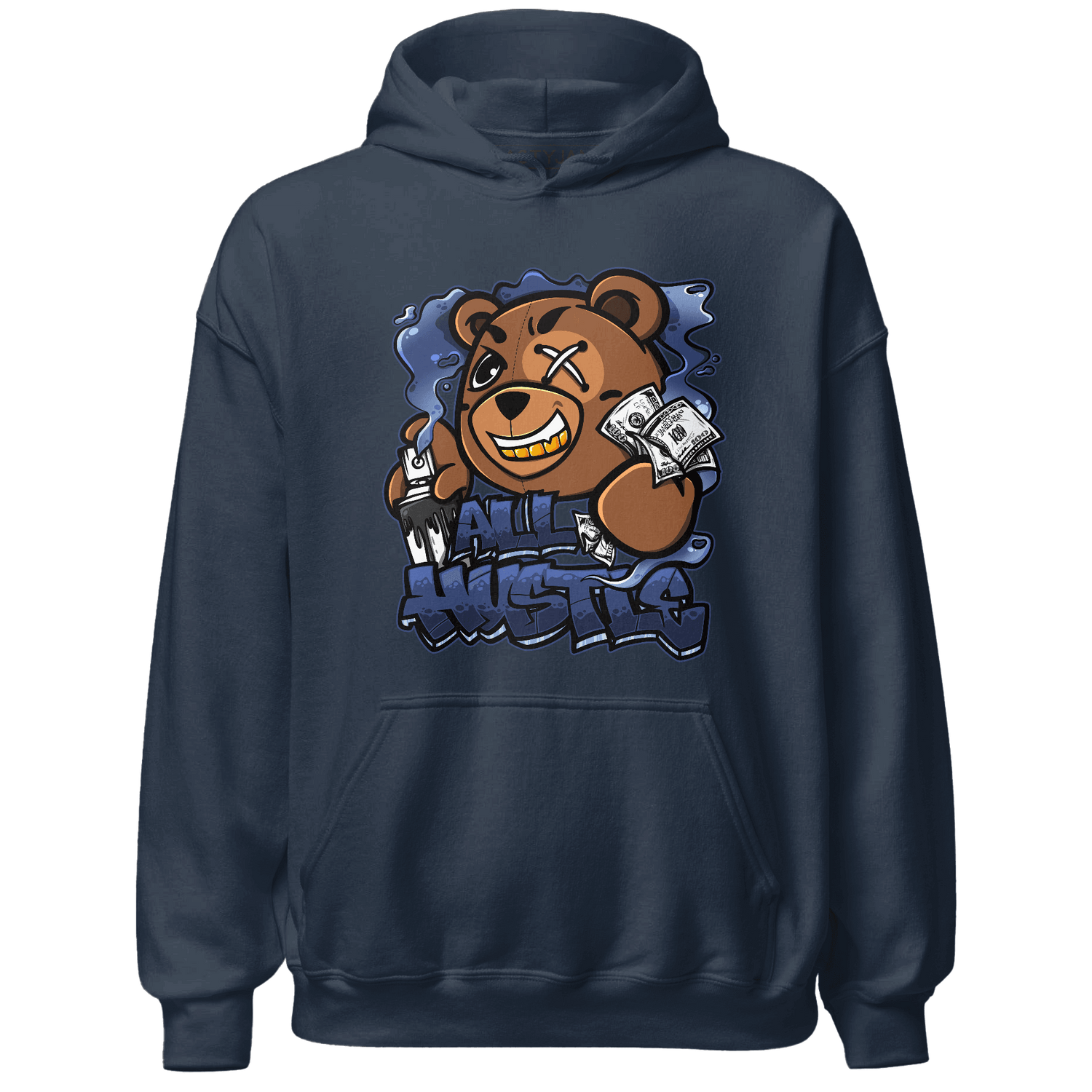 Midnight Navy 5s Hoodie Match BER Hustle All Day - NastyJamz