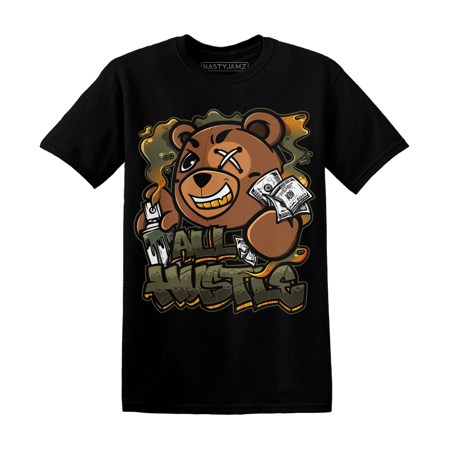 Olive 5s T Shirt Match BER Hustle All Day - NastyJamz