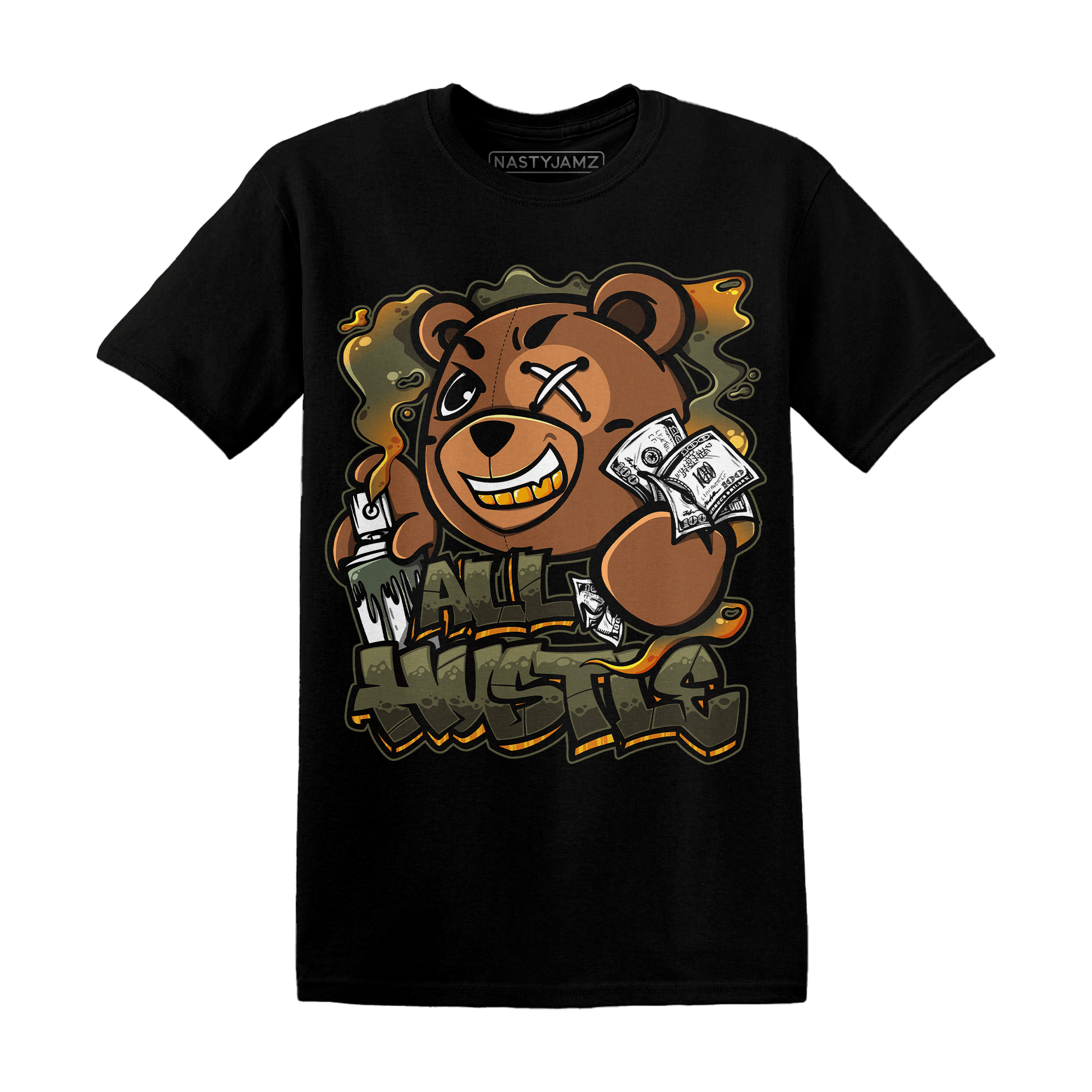 Olive 5s T Shirt Match BER Hustle All Day - NastyJamz