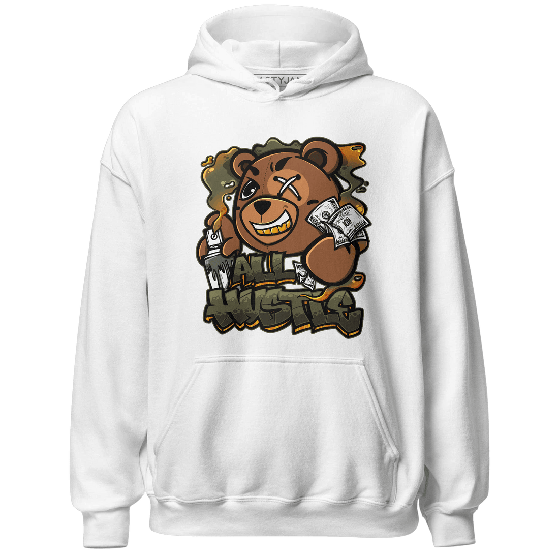 Olive 5s Hoodie Match BER Hustle All Day - NastyJamz
