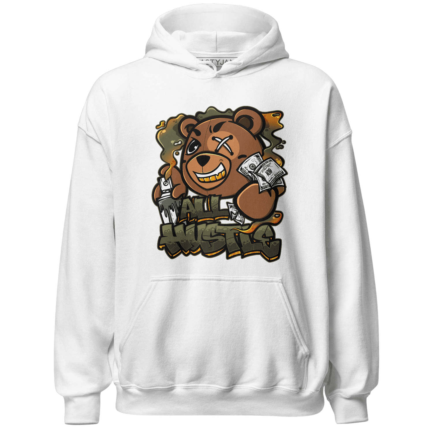 Olive 5s Hoodie Match BER Hustle All Day - NastyJamz