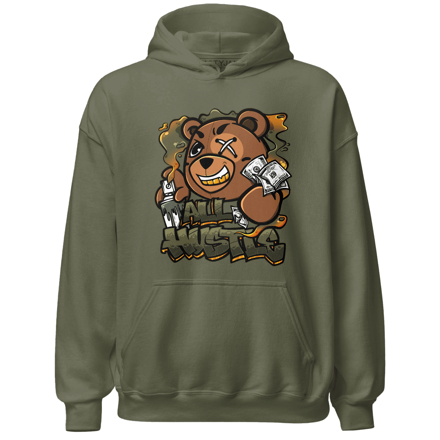 Olive 5s Hoodie Match BER Hustle All Day - NastyJamz