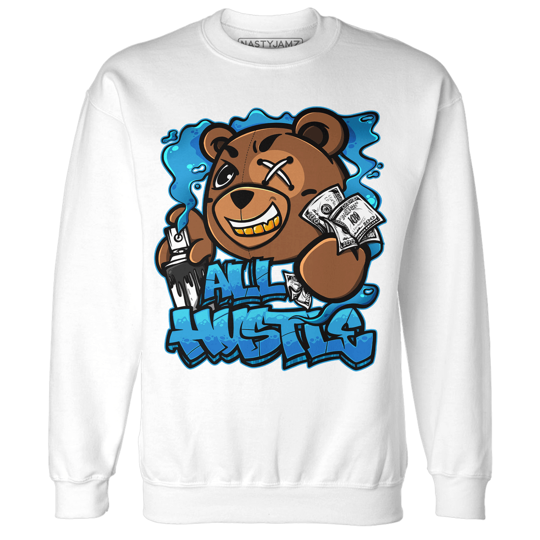 Powder Blue 9s Sweatshirt Match BER Hustle All Day - NastyJamz