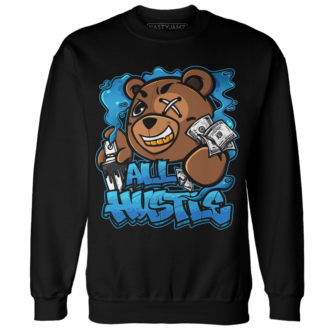 Powder Blue 9s Sweatshirt Match BER Hustle All Day - NastyJamz