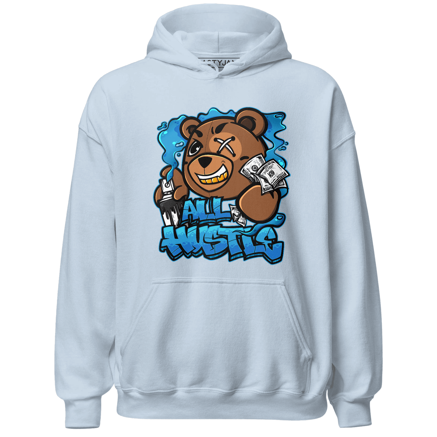 Powder Blue 9s Hoodie Match BER Hustle All Day - NastyJamz