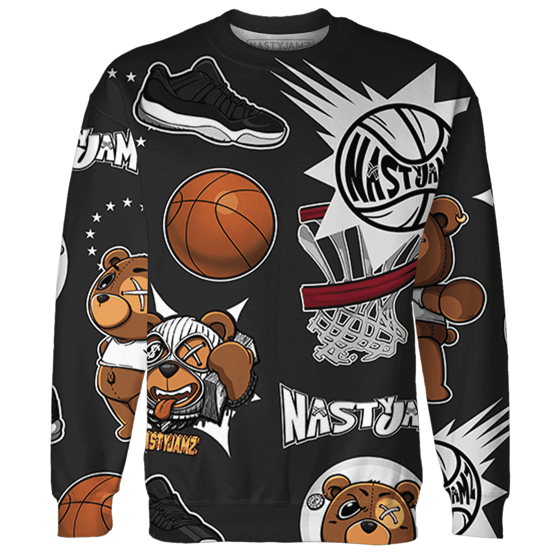Low Space Jamz 11s Sweatshirt Match BER Icon Wallpapers 3D All-Over Print - NastyJamz