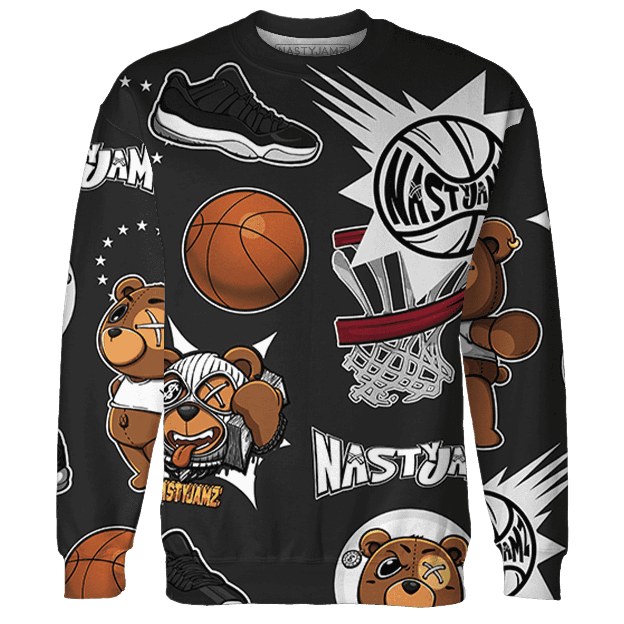 Low Space Jamz 11s Sweatshirt Match BER Icon Wallpapers 3D All-Over Print - NastyJamz