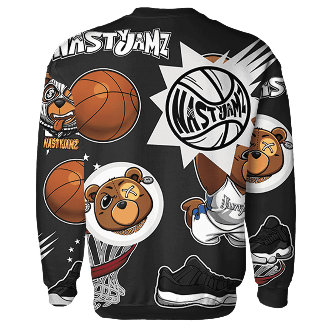 Low Space Jamz 11s Sweatshirt Match BER Icon Wallpapers 3D All-Over Print - NastyJamz