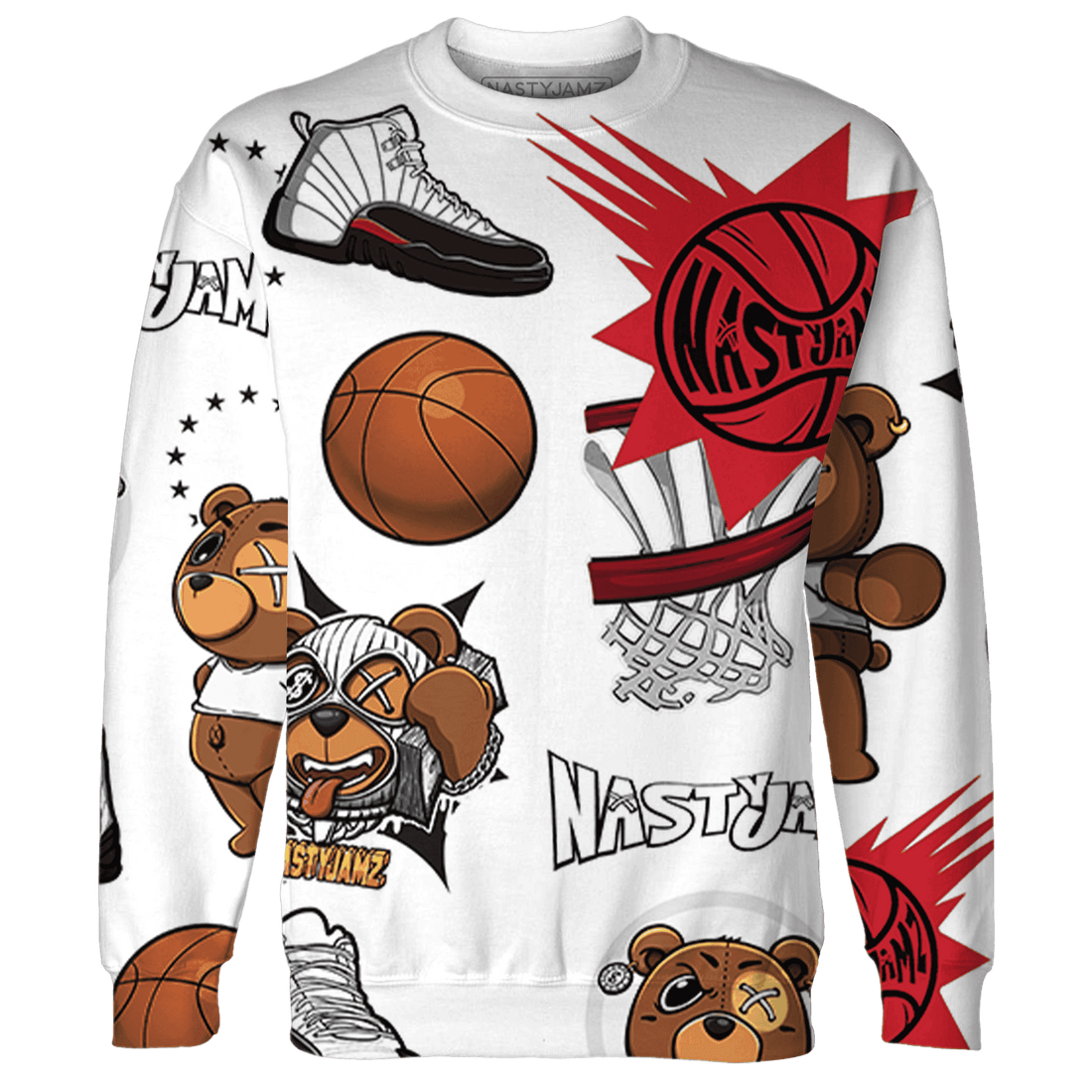 Retro Red Tax 12s Sweatshirt Match BER Icon Wallpapers 3D All-Over Print - NastyJamz