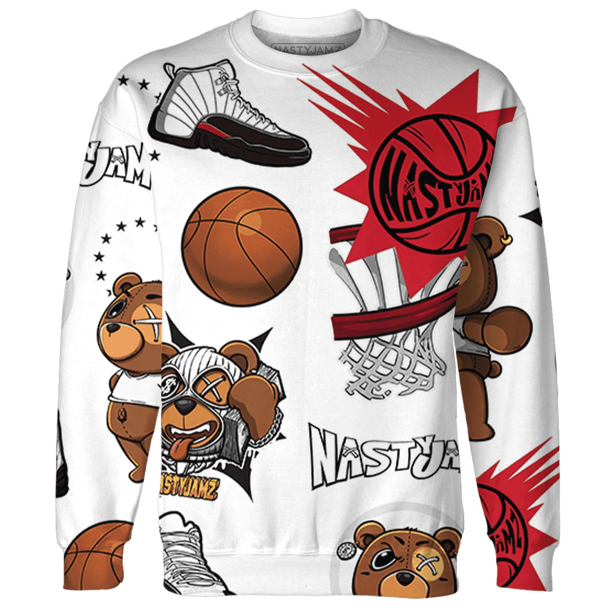 Retro Red Tax 12s Sweatshirt Match BER Icon Wallpapers 3D All-Over Print - NastyJamz