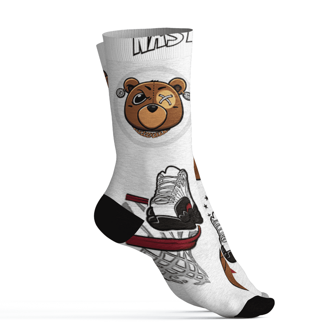 Retro Red Taxi 12s Socks Match BER Icon Wallpapers 3D All-Over Print - NastyJamz
