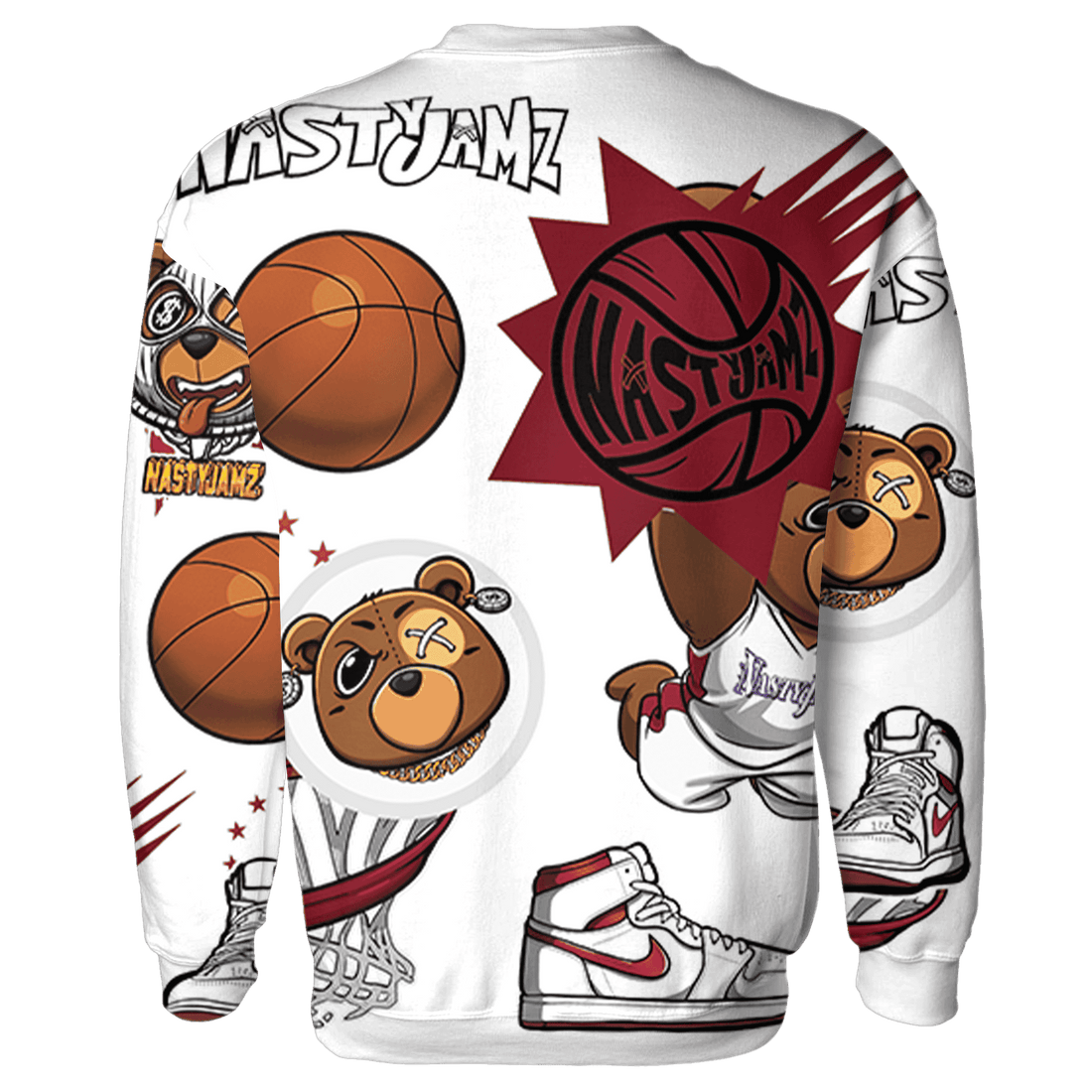 High 85 Metallic Burgundy 1s Sweatshirt Match BER Icon Wallpapers 3D All-Over Print - NastyJamz