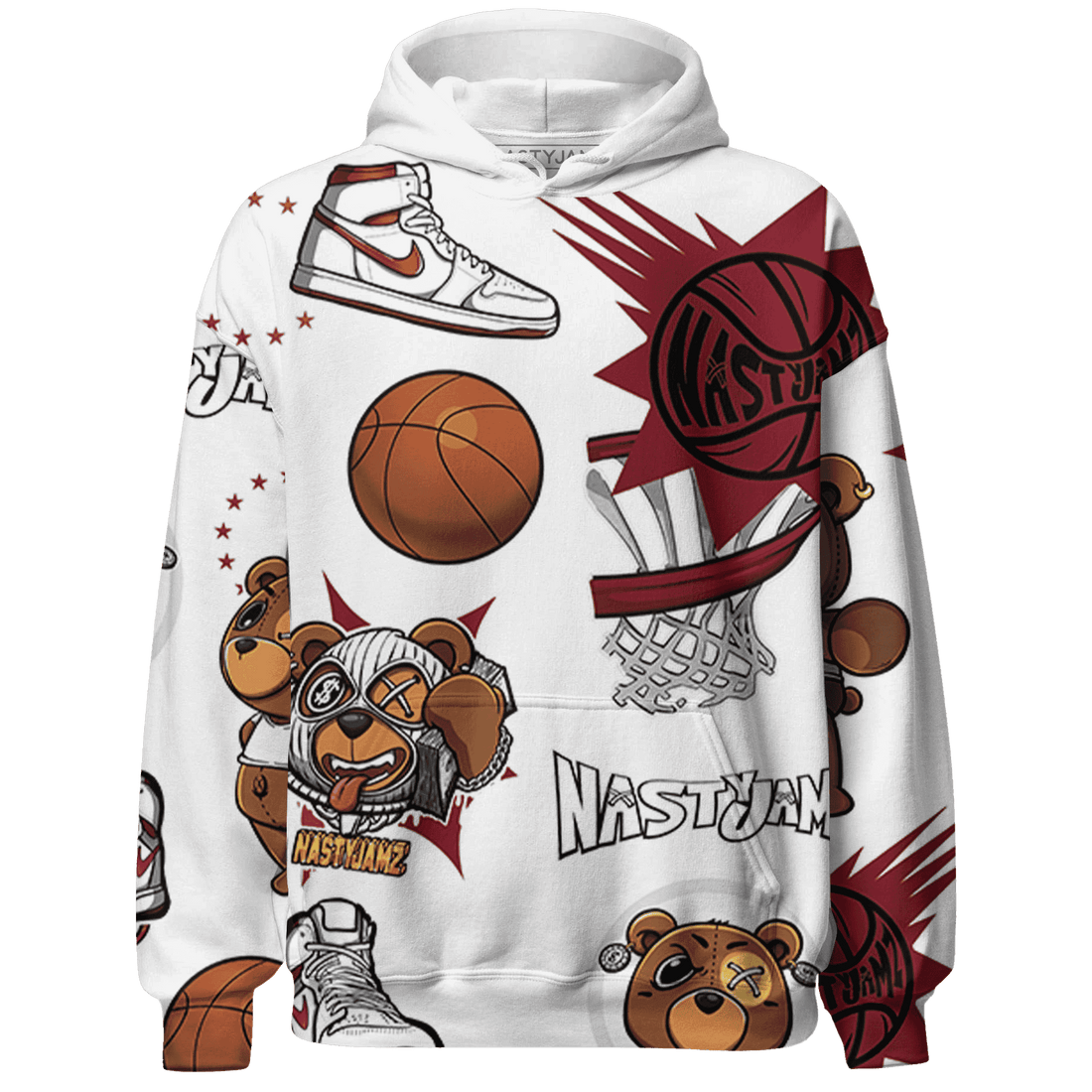 High 85 Metallic Burgundy 1s Hoodie Match BER Icon Wallpapers 3D All-Over Print - NastyJamz