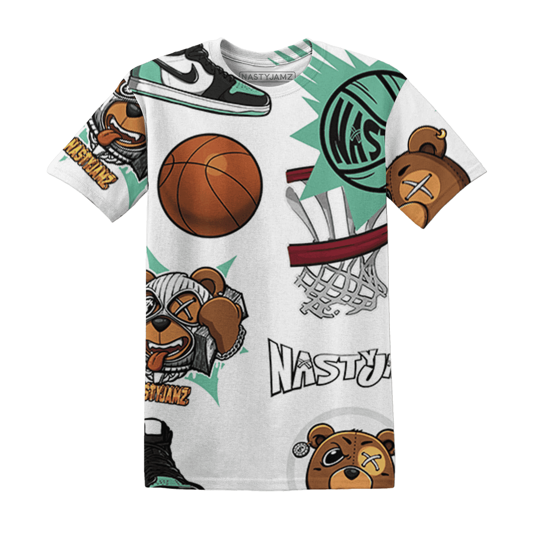 High OG Green Glow 1s T Shirt Match BER Icon Wallpapers 3D All-Over Print - NastyJamz