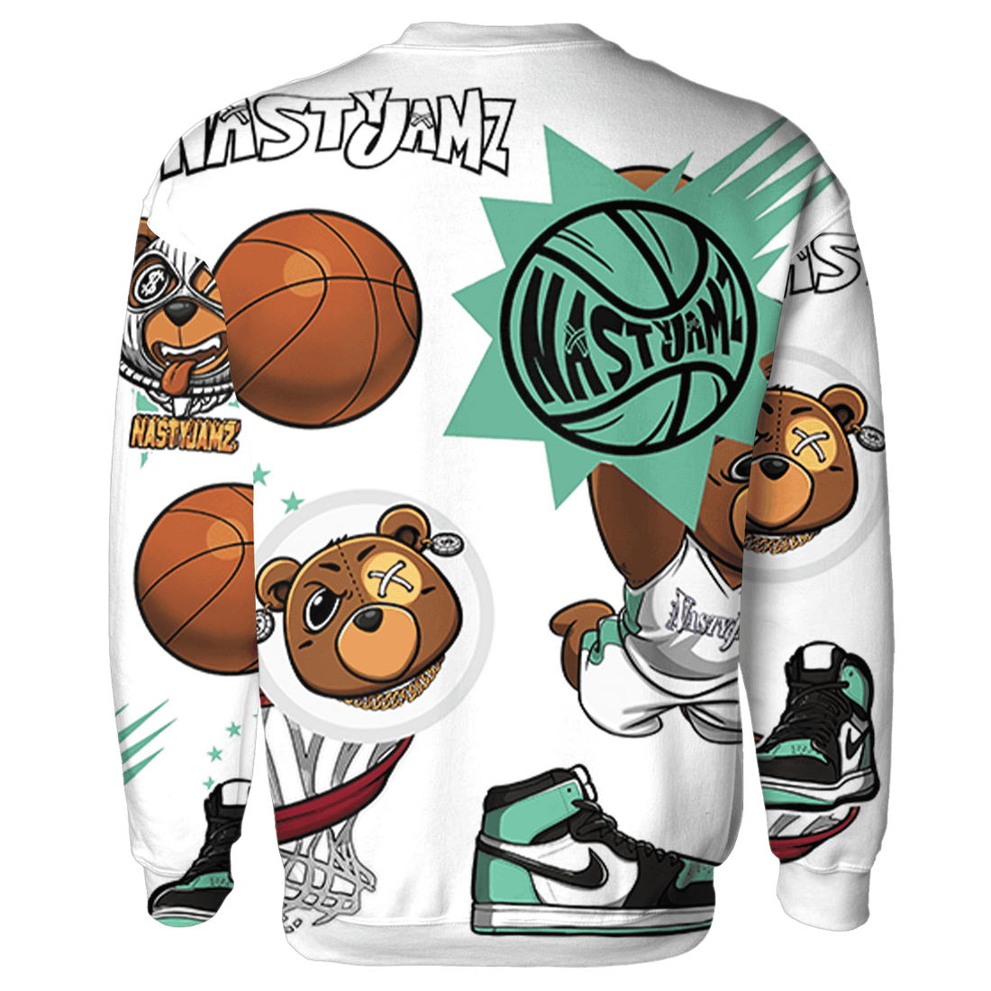 High OG Green Glow 1s Sweatshirt Match BER Icon Wallpapers 3D All-Over Print - NastyJamz