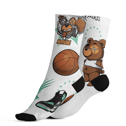 High OG Green Glow 1s Socks Match BER Icon Wallpapers 3D All-Over Print - NastyJamz