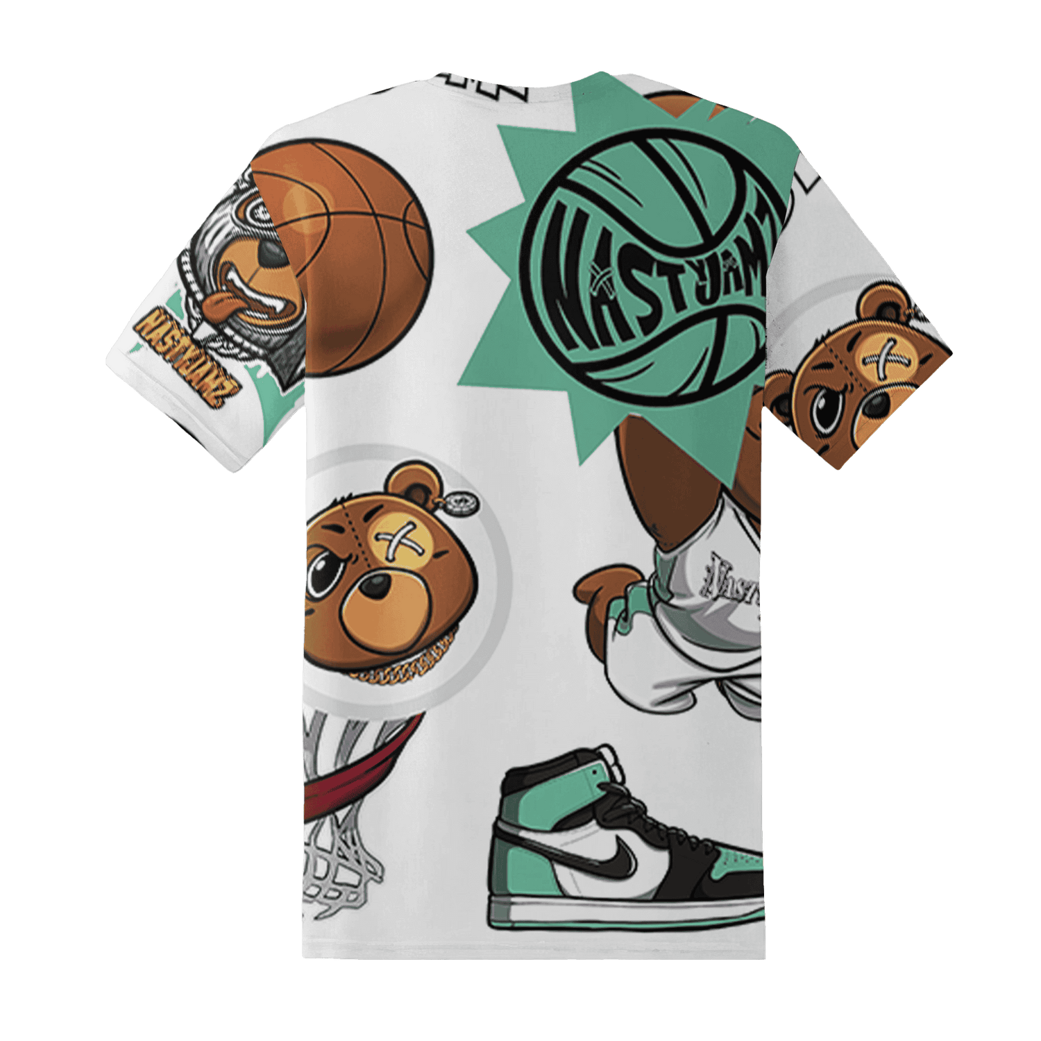 High OG Green Glow 1s T Shirt Match BER Icon Wallpapers 3D All-Over Print - NastyJamz