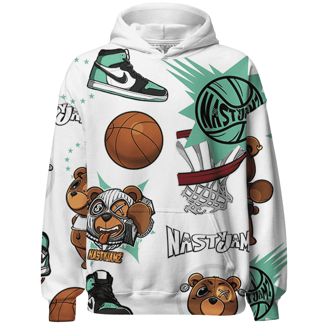 High OG Green Glow 1s Hoodie Match BER Icon Wallpapers 3D All-Over Print - NastyJamz