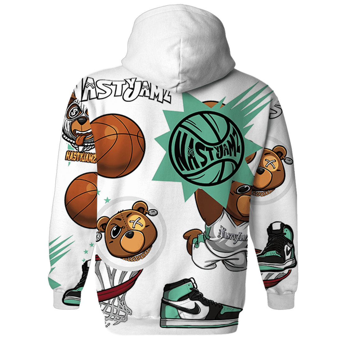 High OG Green Glow 1s Hoodie Match BER Icon Wallpapers 3D All-Over Print - NastyJamz