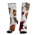 High White Team Red 1s Socks Match BER Icon Wallpapers 3D All-Over Print - NastyJamz