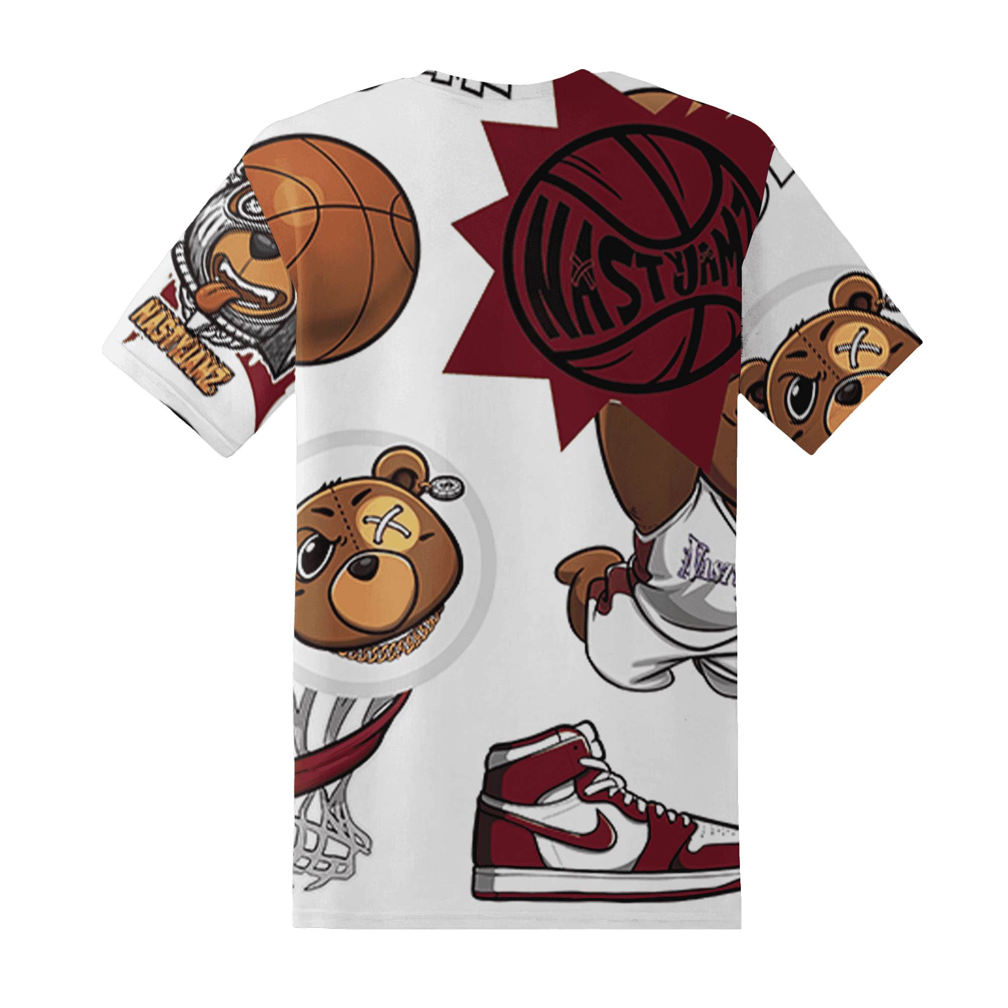 High White Team Red 1s T Shirt Match BER Icon Wallpapers 3D All-Over Print - NastyJamz