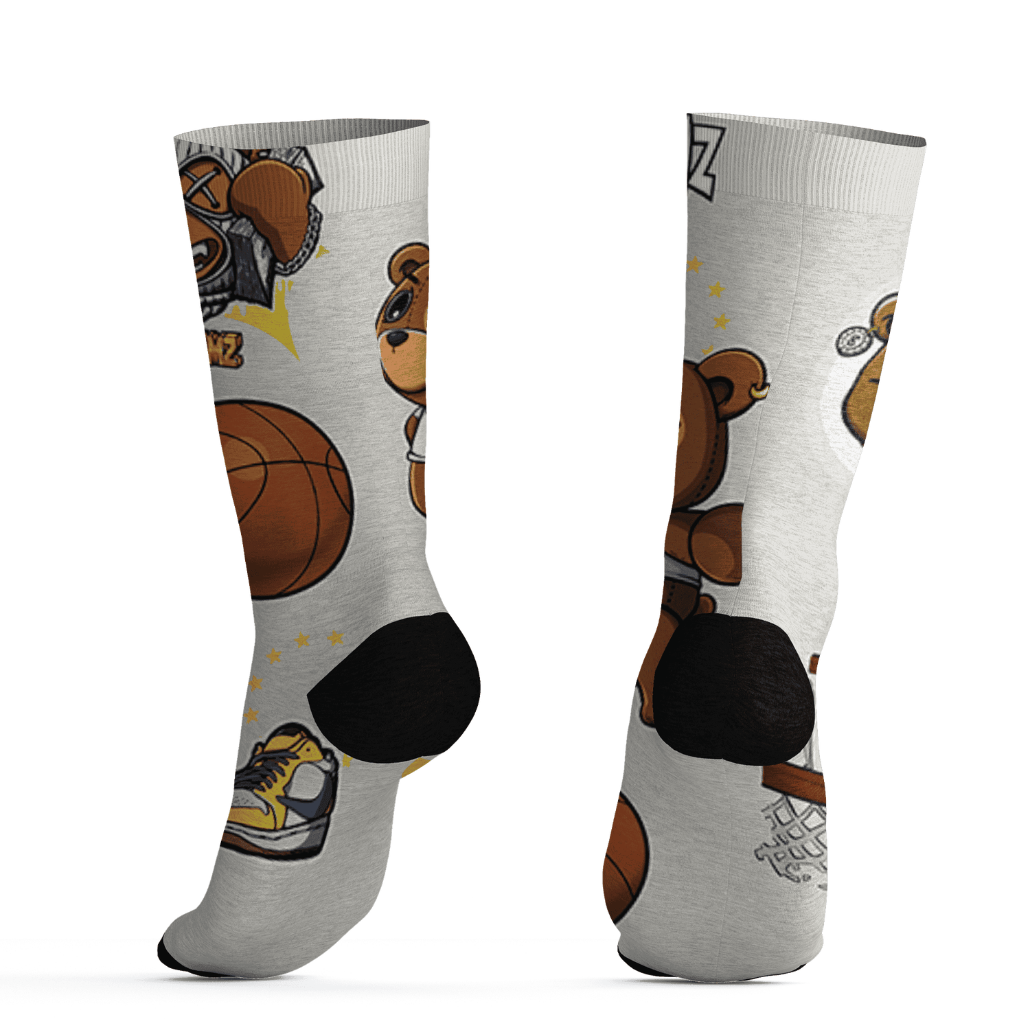 Low OG Canary TVSC 1s Socks Match BER Icon Wallpapers 3D All-Over Print - NastyJamz