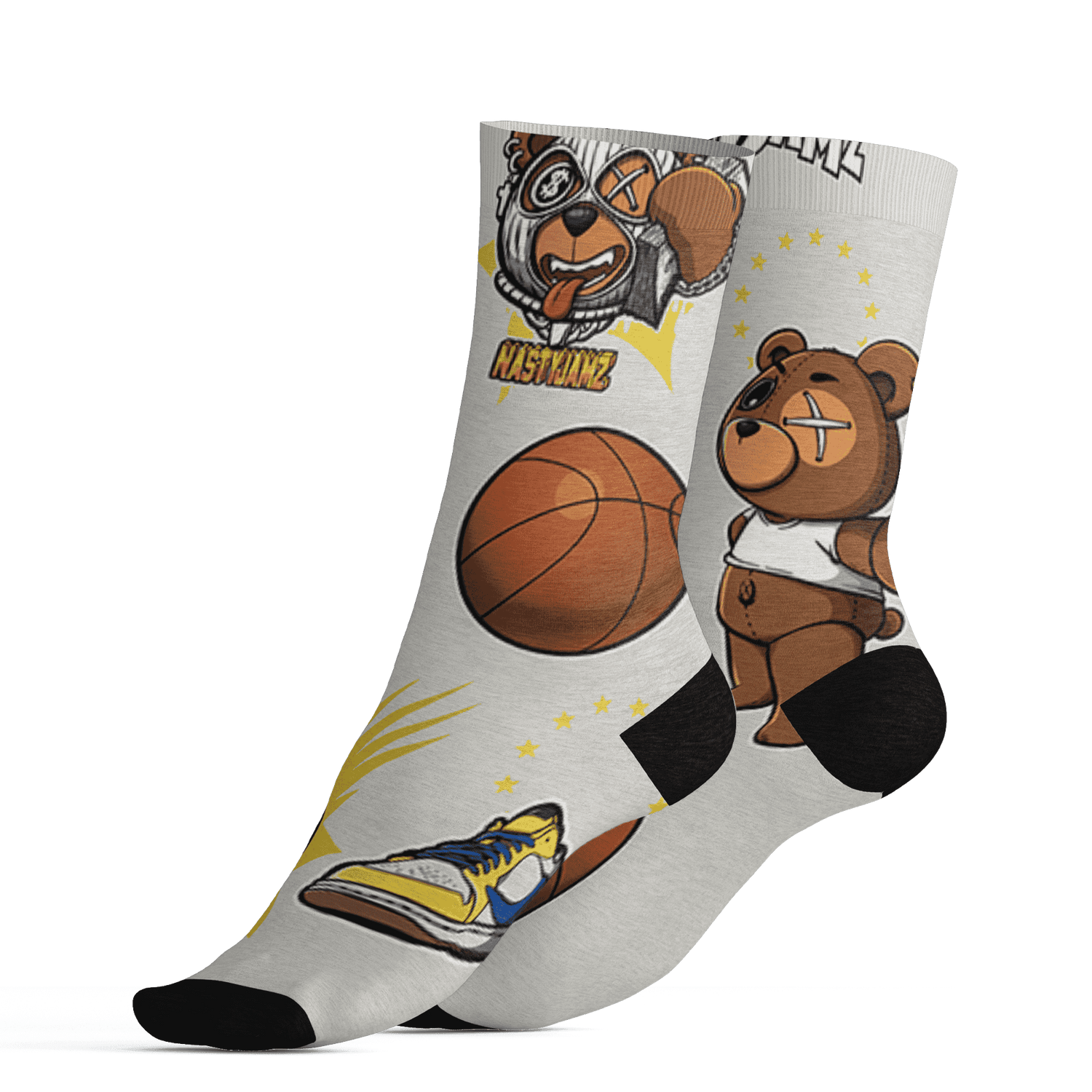 Low OG Canary TVSC 1s Socks Match BER Icon Wallpapers 3D All-Over Print - NastyJamz