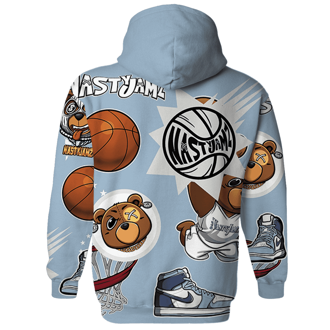 Mid Diffused Blue Grey 1s Hoodie Match BER Icon Wallpapers 3D All-Over Print - NastyJamz