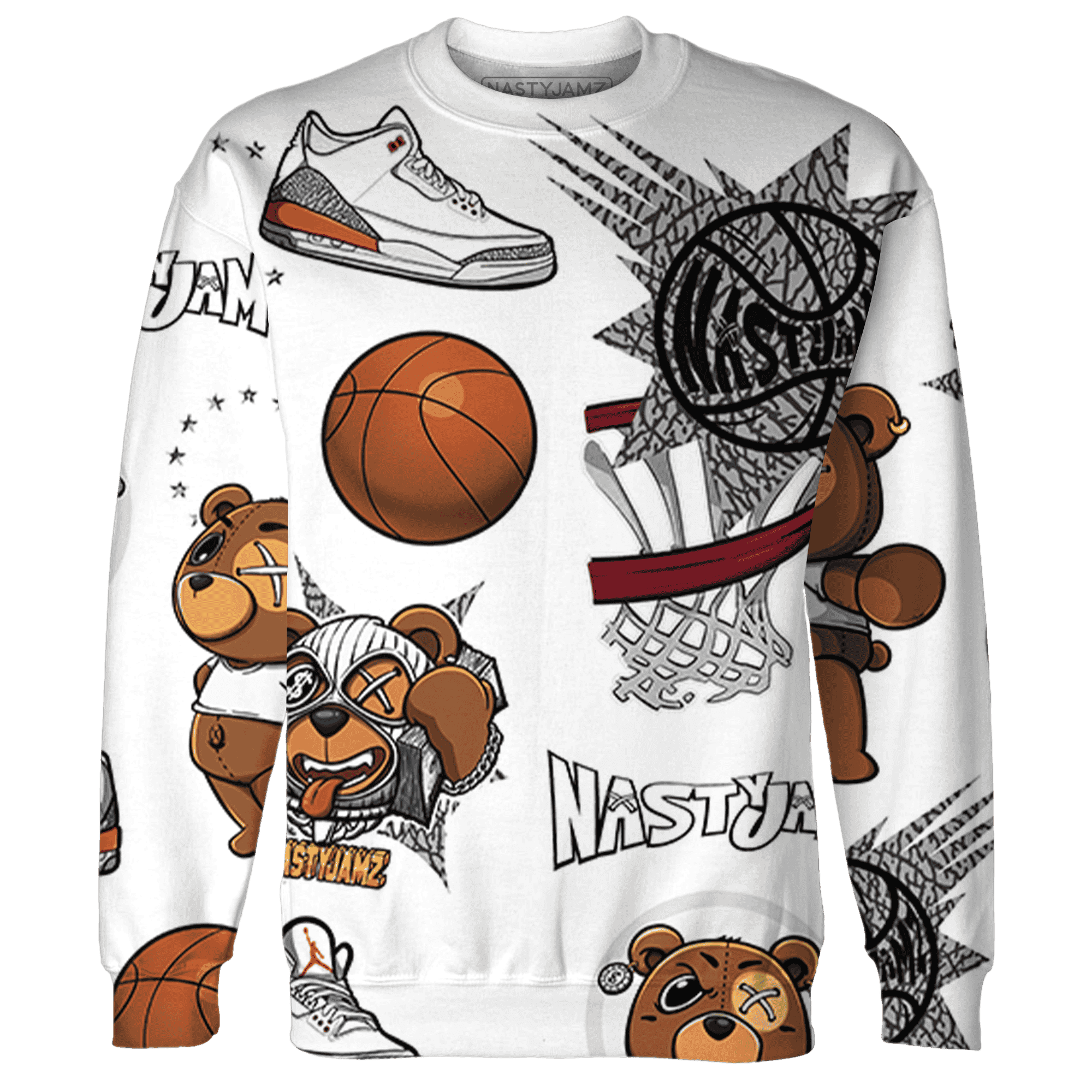 Georgia Peach 3s Sweatshirt Match BER Icon Wallpapers 3D All-Over Print - NastyJamz