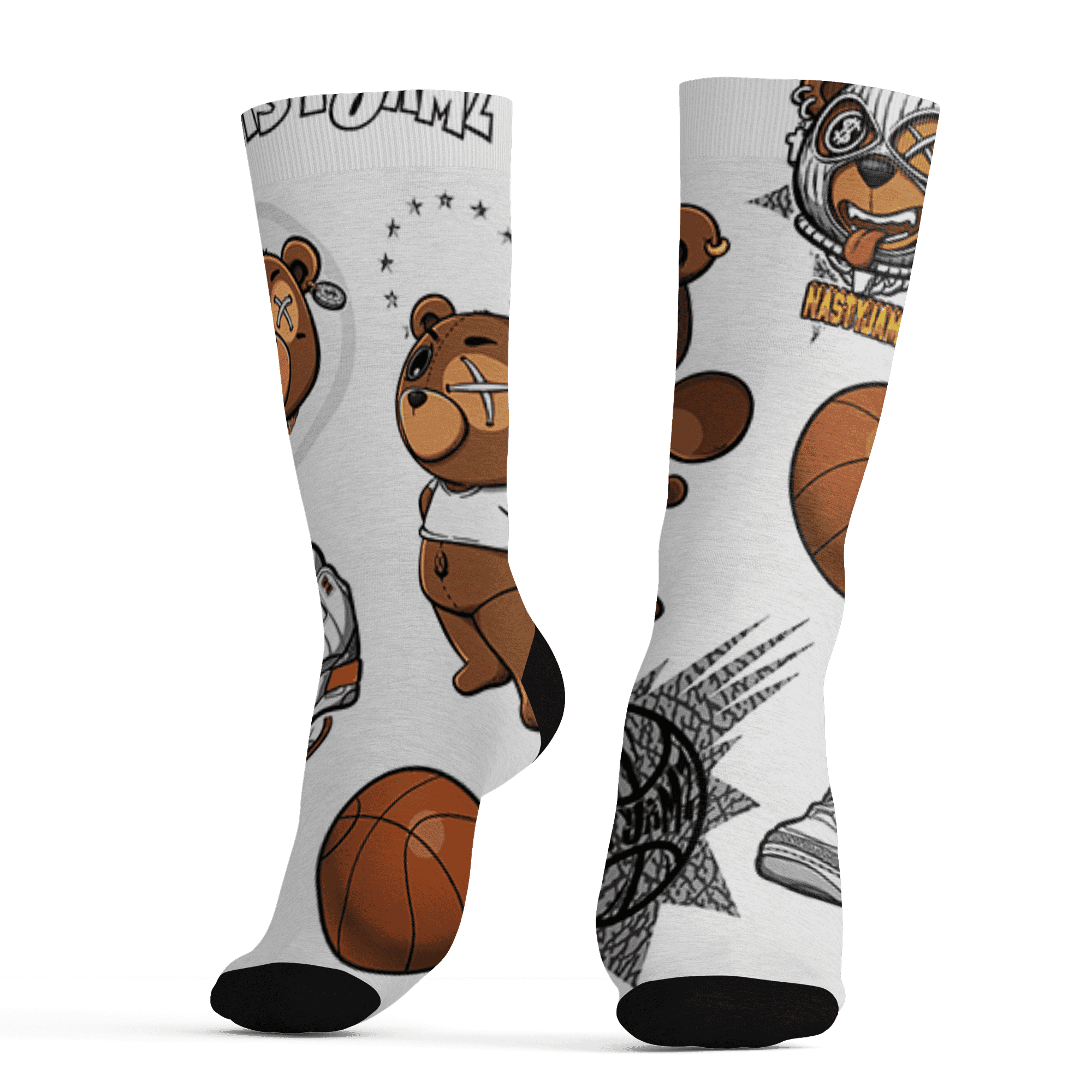 Georgia Peach 3s Socks Match BER Icon Wallpapers 3D All-Over Print - NastyJamz