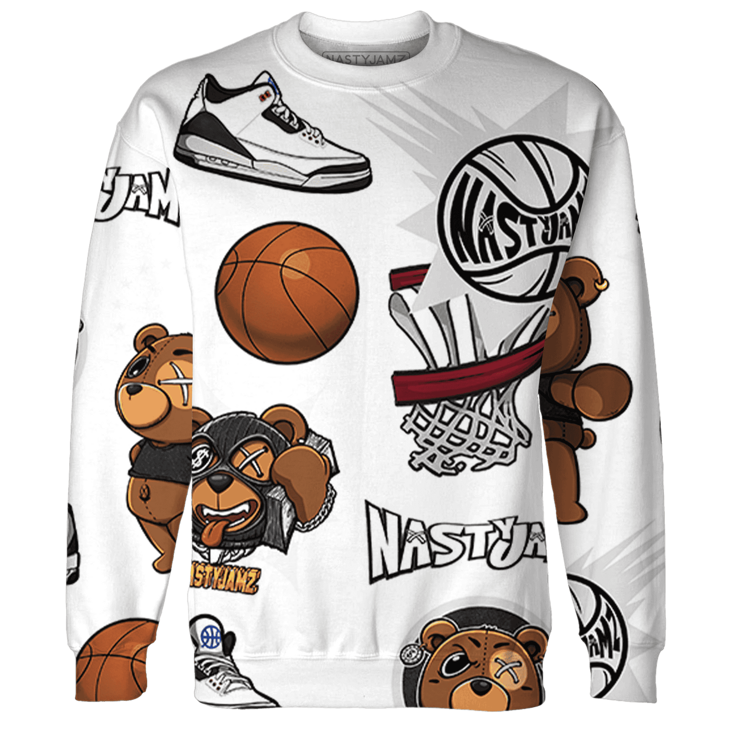 Quaiii 54 3s Sweatshirt Match BER Icon Wallpapers 3D All-Over Print - NastyJamz