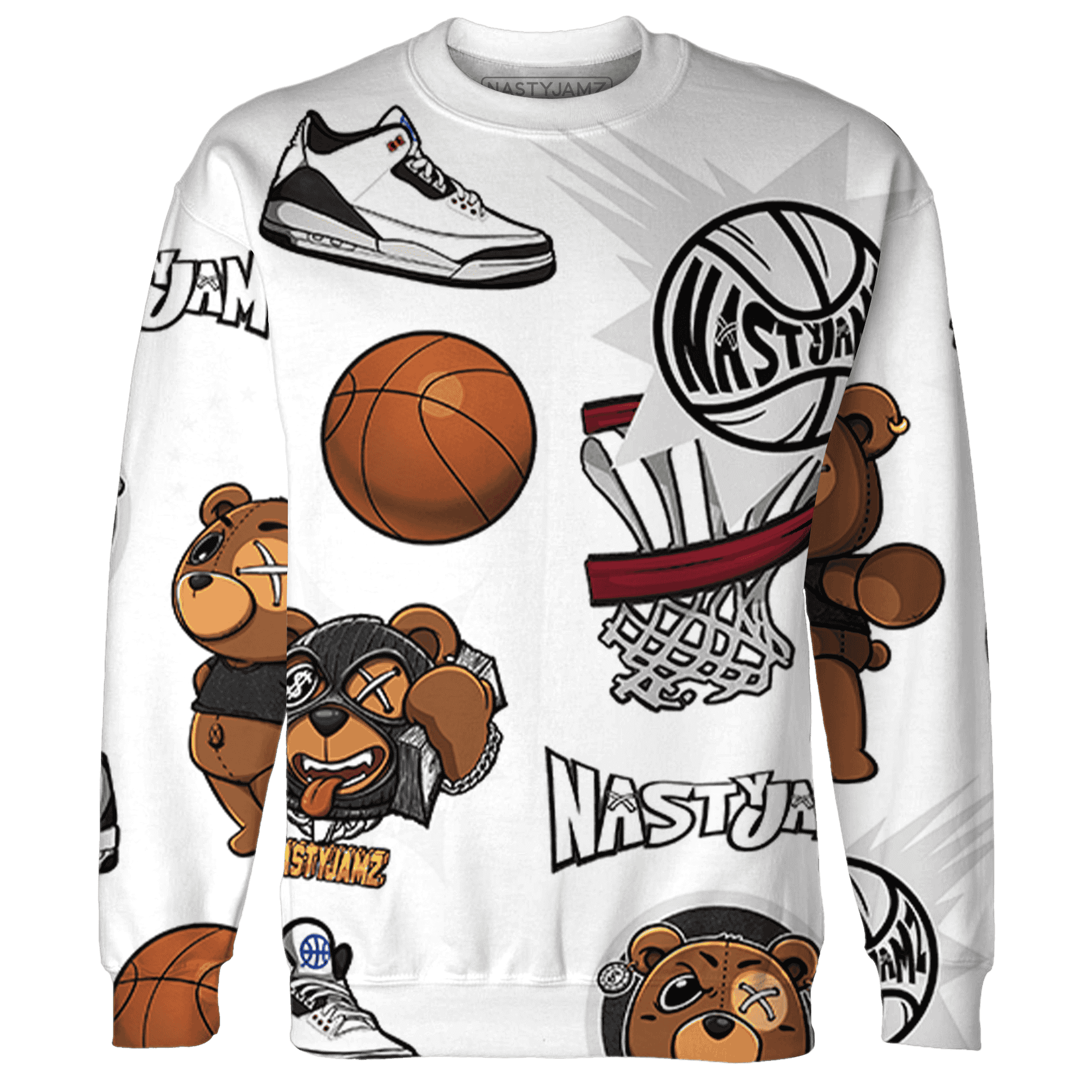 Quaiii 54 3s Sweatshirt Match BER Icon Wallpapers 3D All-Over Print - NastyJamz