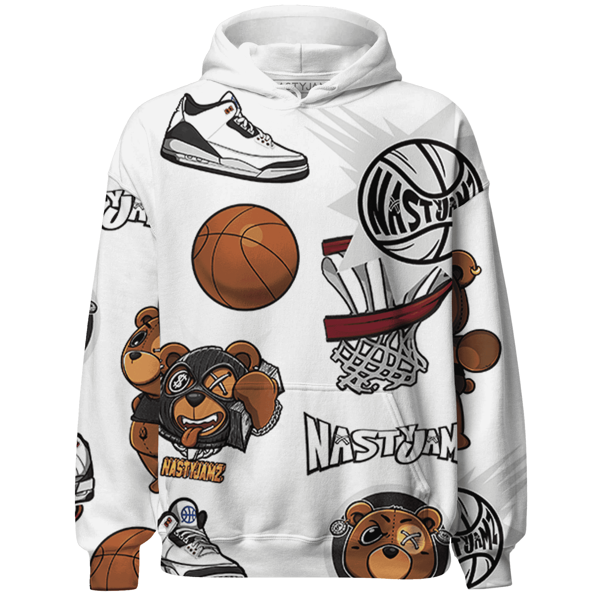 Quaiii 54 3s Hoodie Match BER Icon Wallpapers 3D All-Over Print - NastyJamz