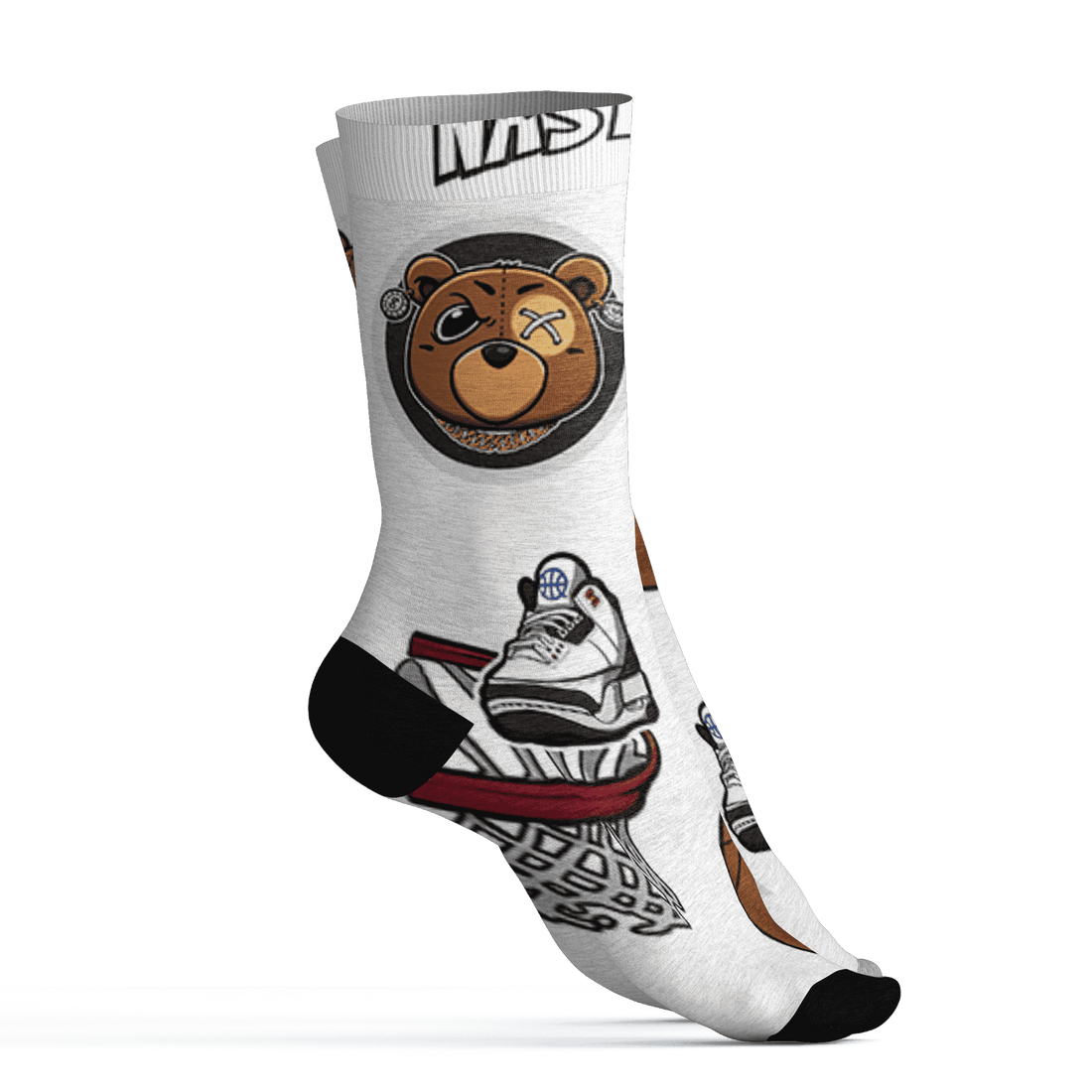 Quaiii 54 3s Socks Match BER Icon Wallpapers 3D All-Over Print - NastyJamz