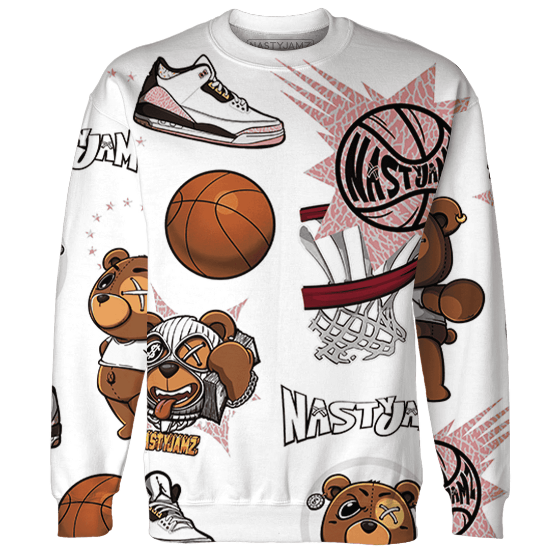 Red Stardust 3s Sweatshirt Match BER Icon Wallpapers 3D All-Over Print - NastyJamz