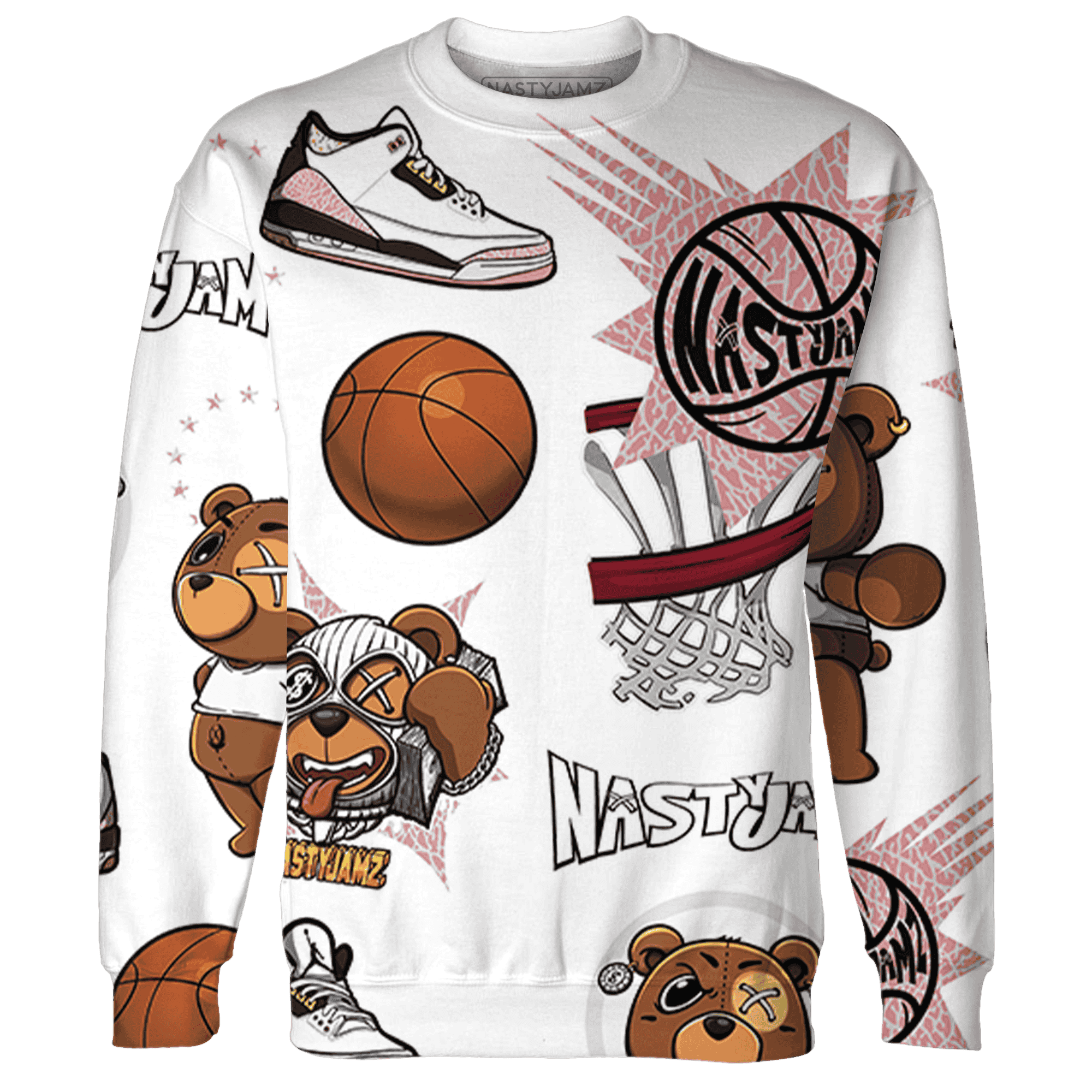 Red Stardust 3s Sweatshirt Match BER Icon Wallpapers 3D All-Over Print - NastyJamz