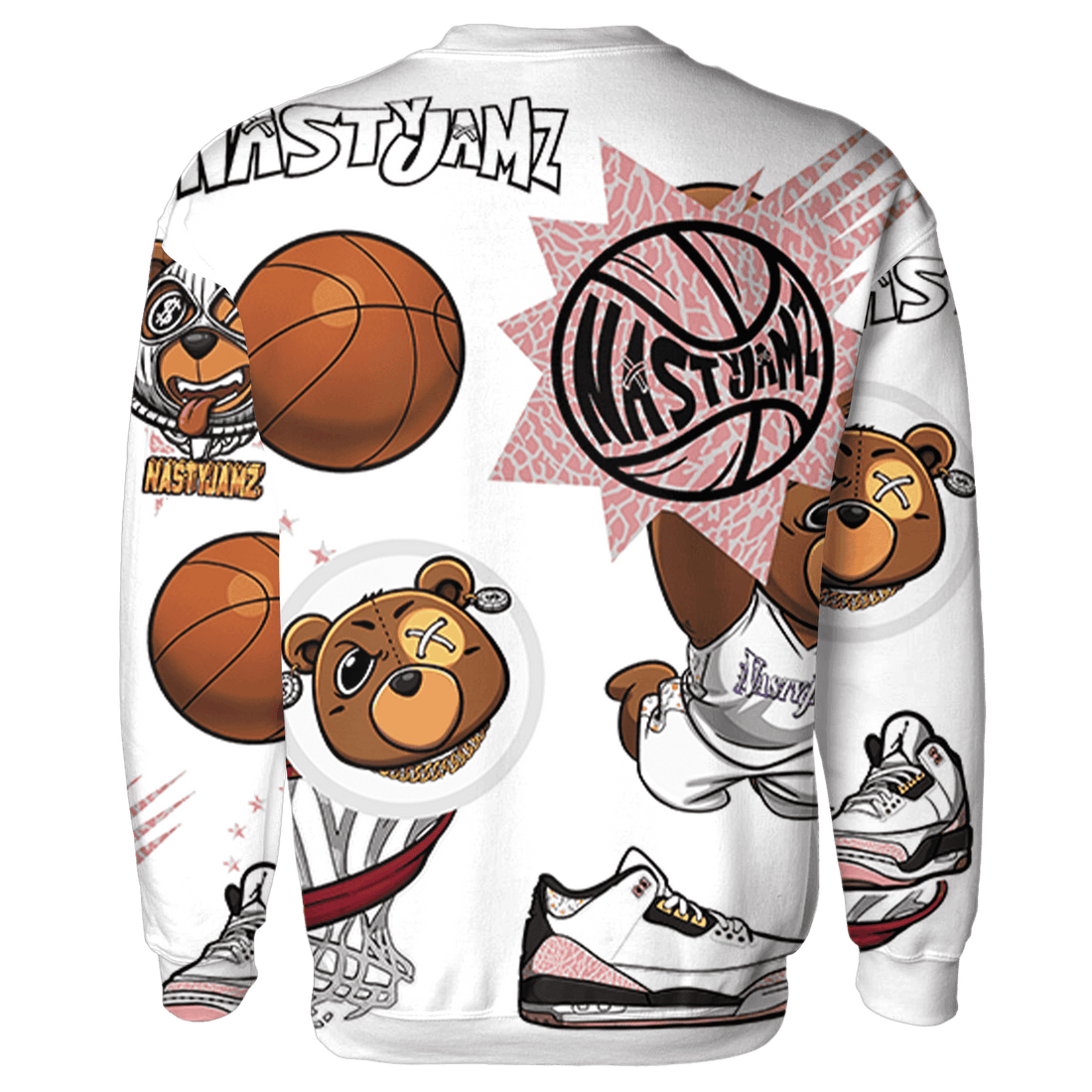 Red Stardust 3s Sweatshirt Match BER Icon Wallpapers 3D All-Over Print - NastyJamz