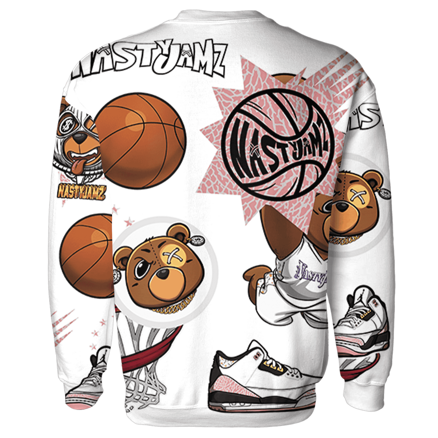Red Stardust 3s Sweatshirt Match BER Icon Wallpapers 3D All-Over Print - NastyJamz