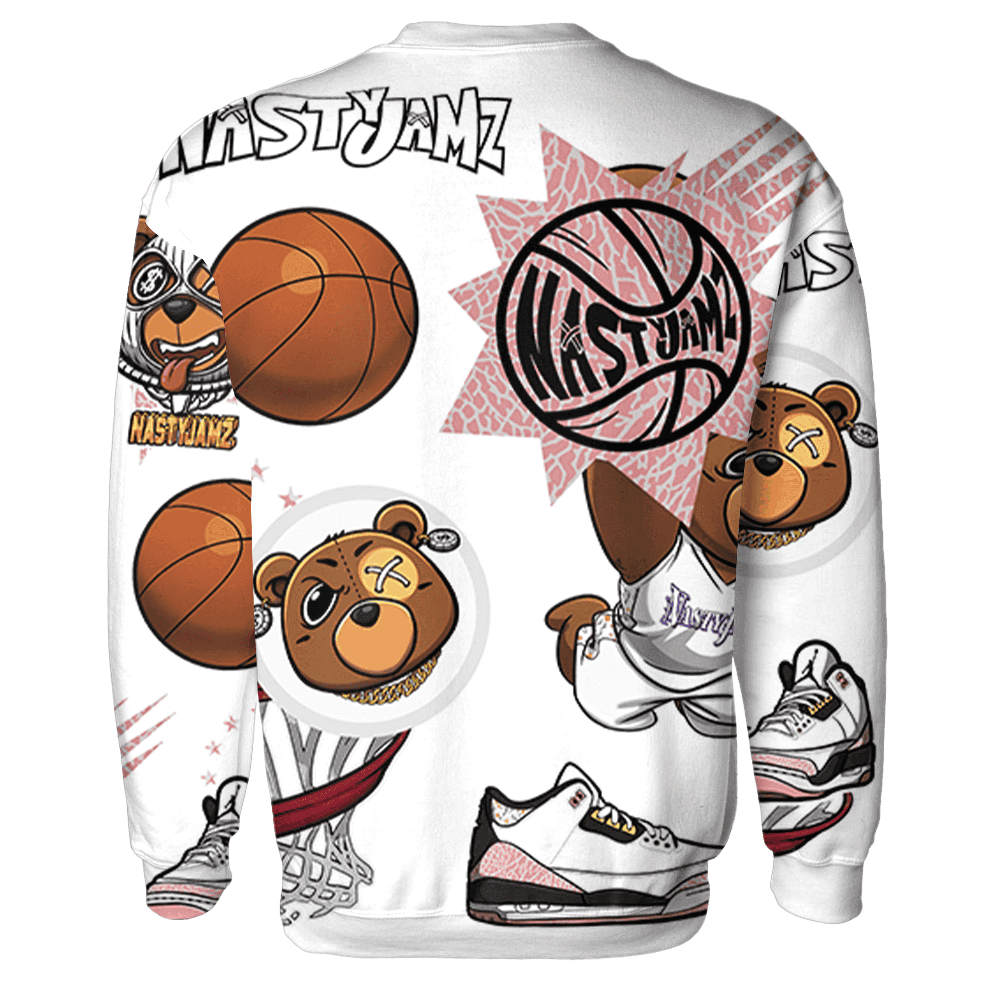 Red Stardust 3s Sweatshirt Match BER Icon Wallpapers 3D All-Over Print - NastyJamz