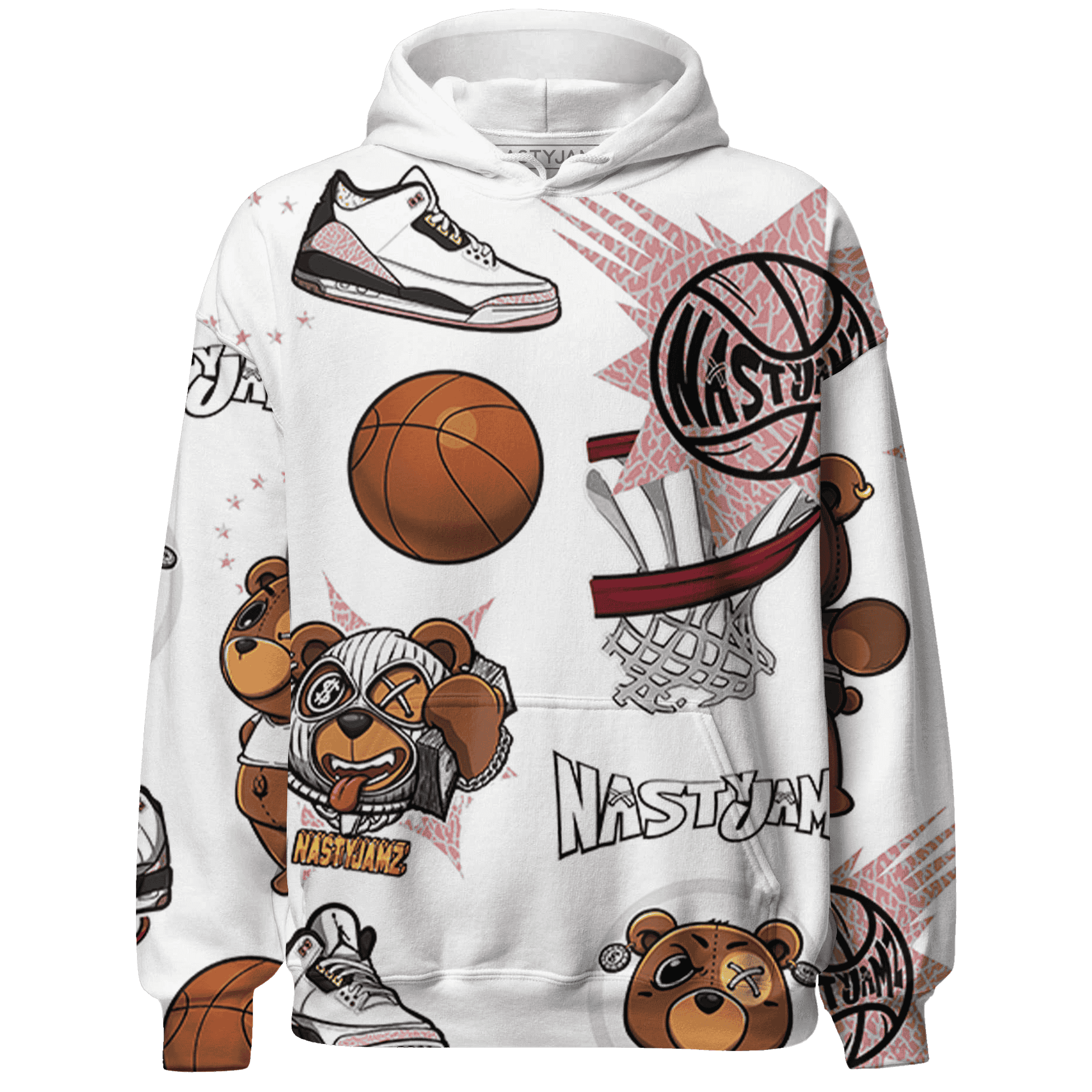Red Stardust 3s Hoodie Match BER Icon Wallpapers 3D All-Over Print - NastyJamz