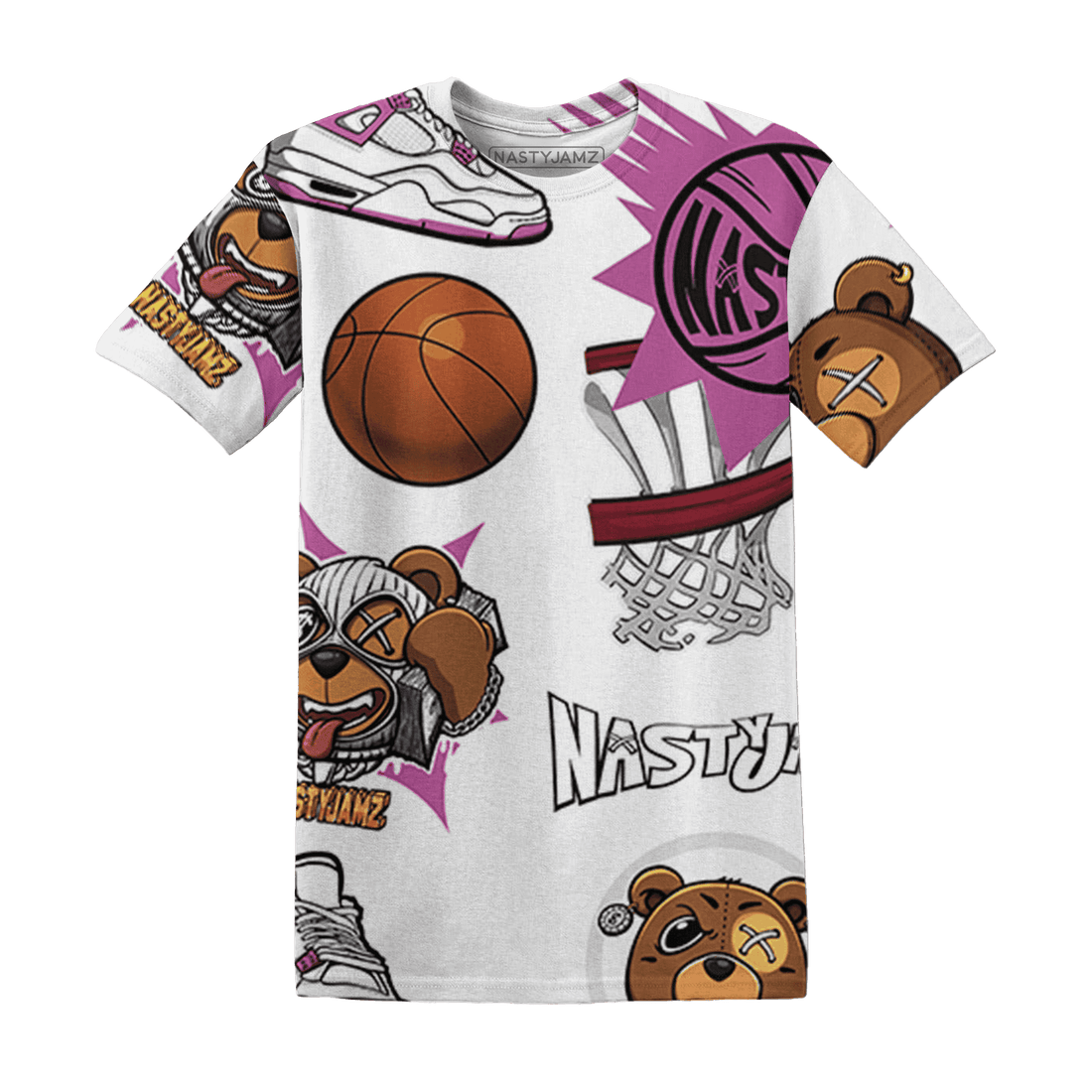 GS Hyper Violet 4s T Shirt Match BER Icon Wallpapers 3D All-Over Print - NastyJamz
