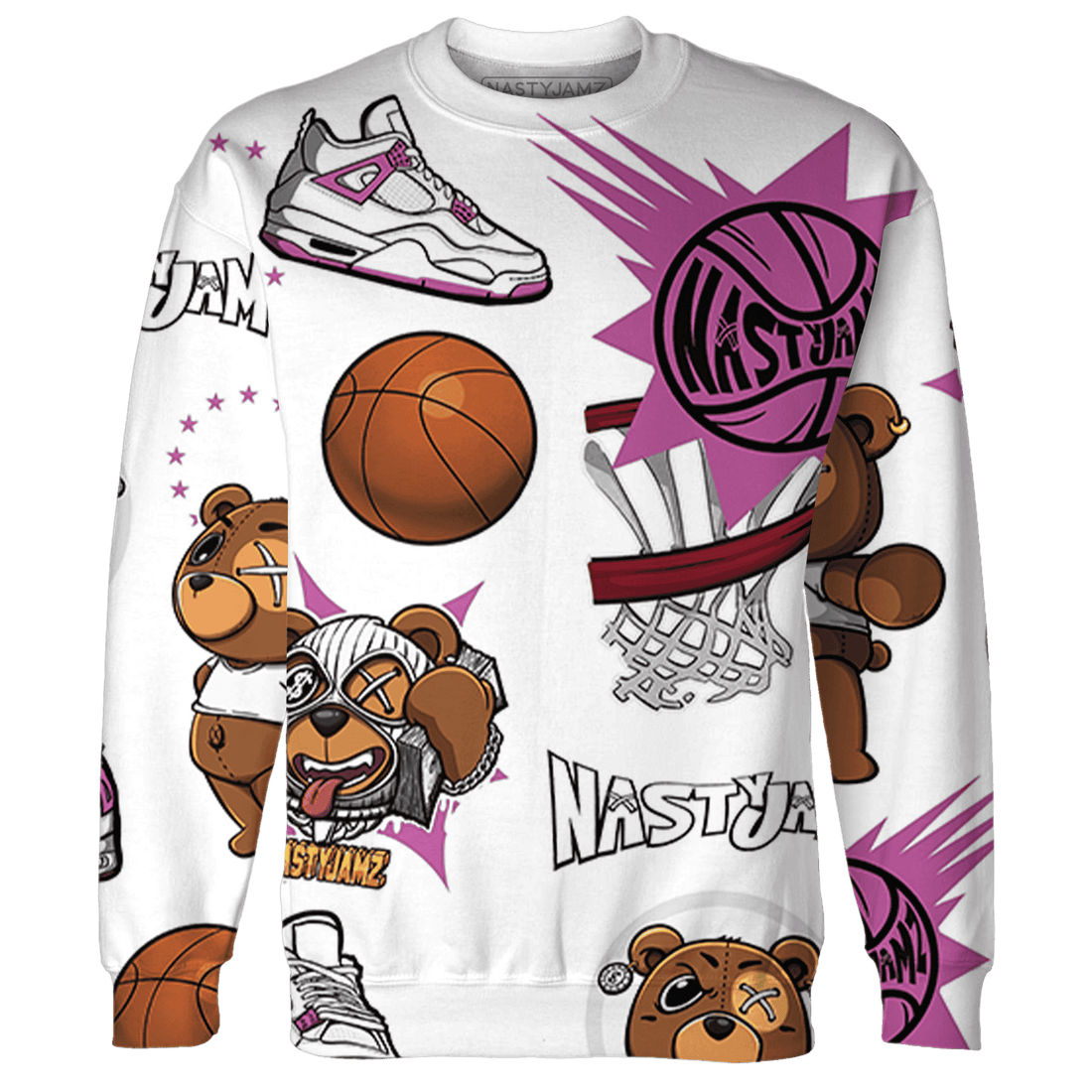 GS Hyper Violet 4s Sweatshirt Match BER Icon Wallpapers 3D All-Over Print - NastyJamz