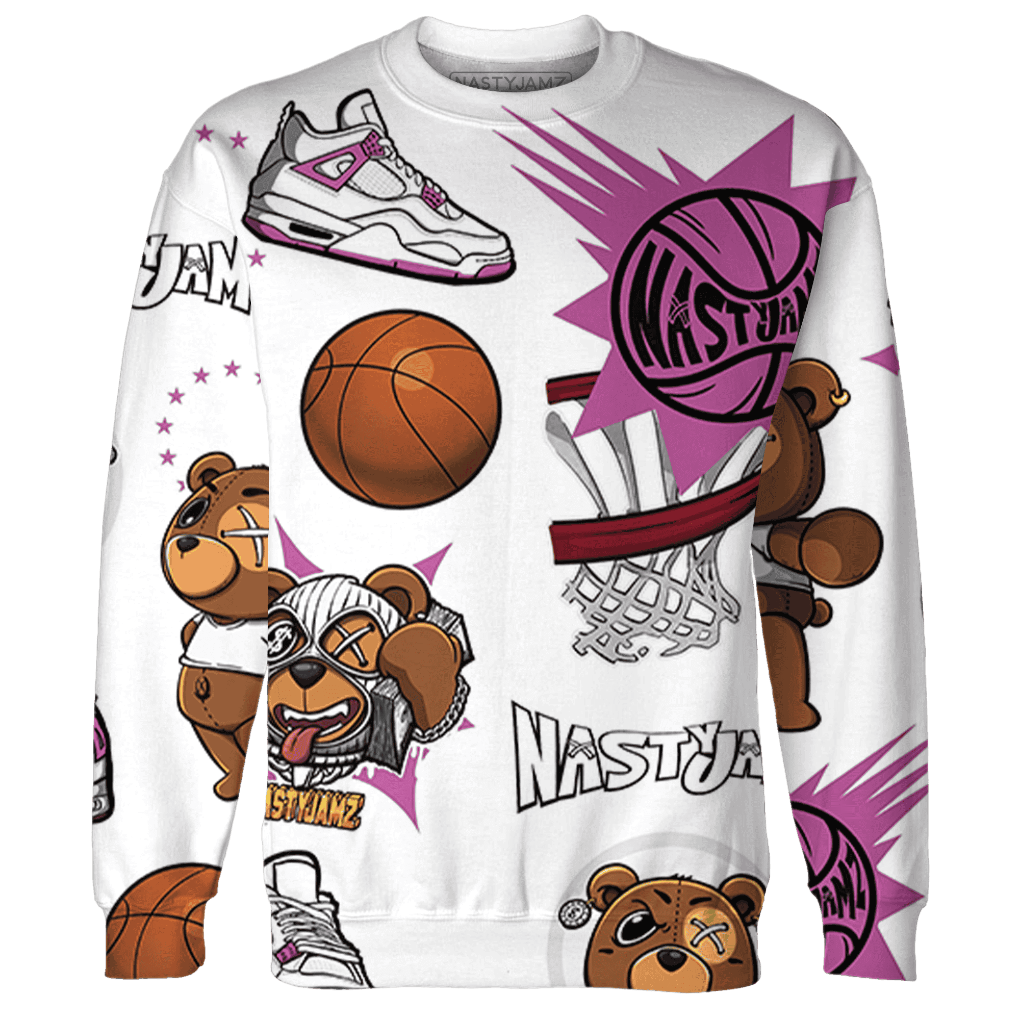 GS Hyper Violet 4s Sweatshirt Match BER Icon Wallpapers 3D All-Over Print - NastyJamz